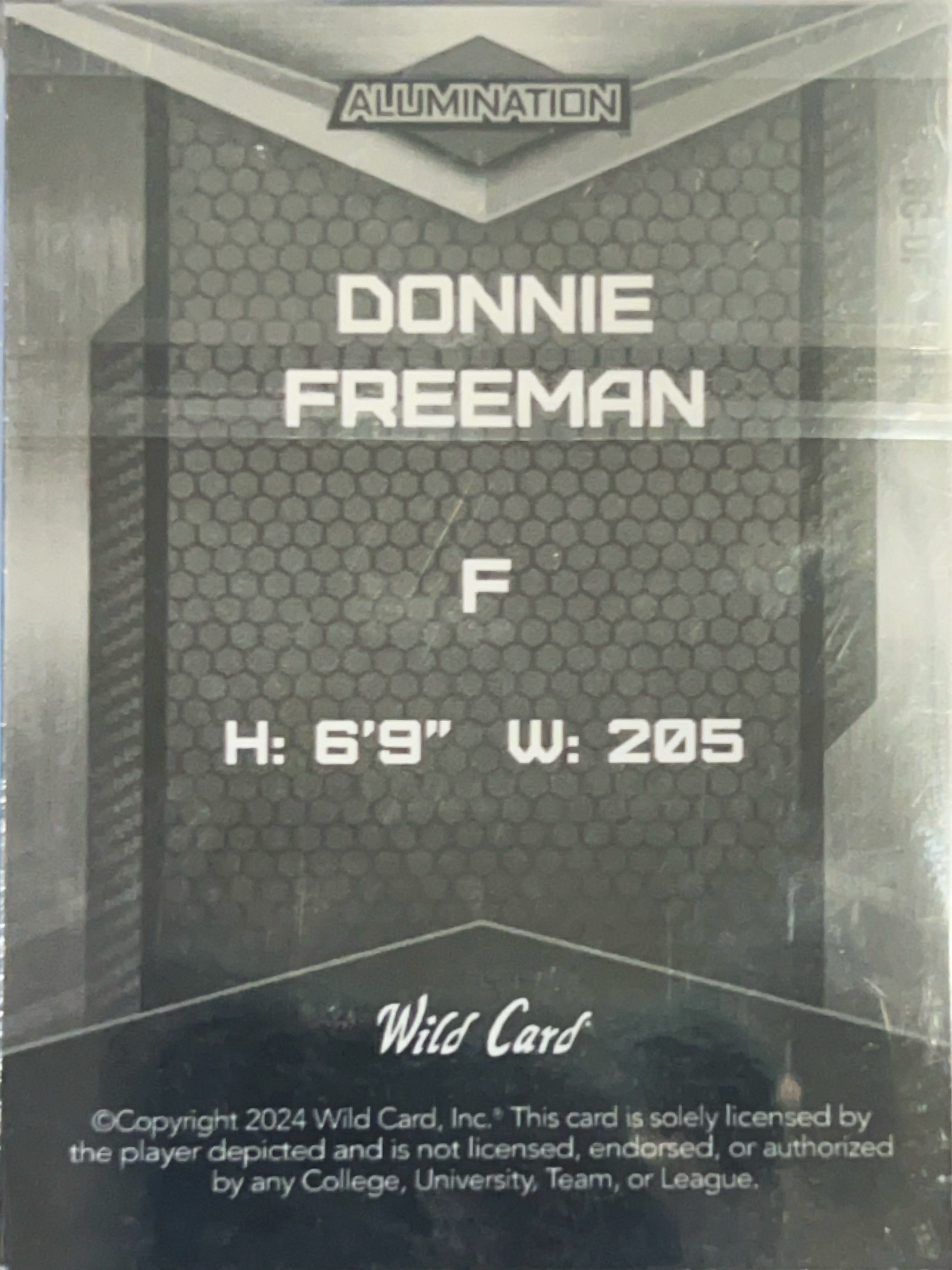 2024 Wild Card Alumination Donnie Freeman #BC-DF Blue Prism /15