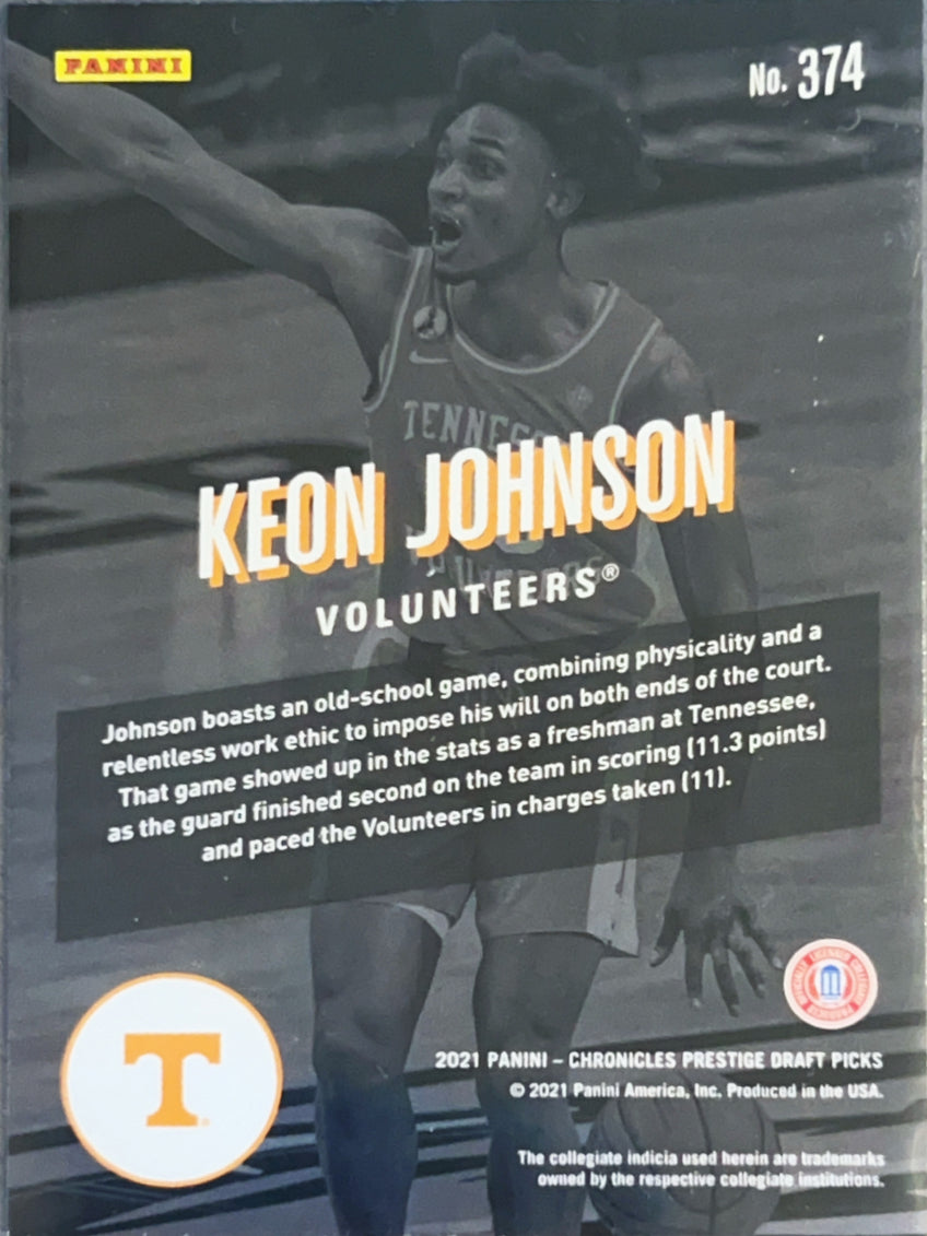 2021 Panini Chronicles Prestige Draft Picks Keon Johnson #374 RC