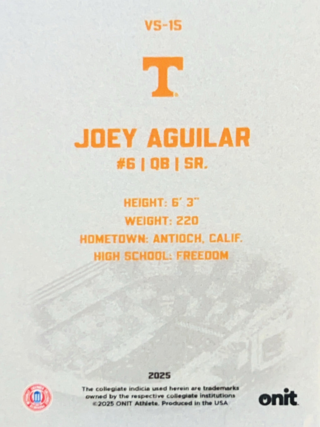 2025 ONIT Joey Aguilar #VS-15