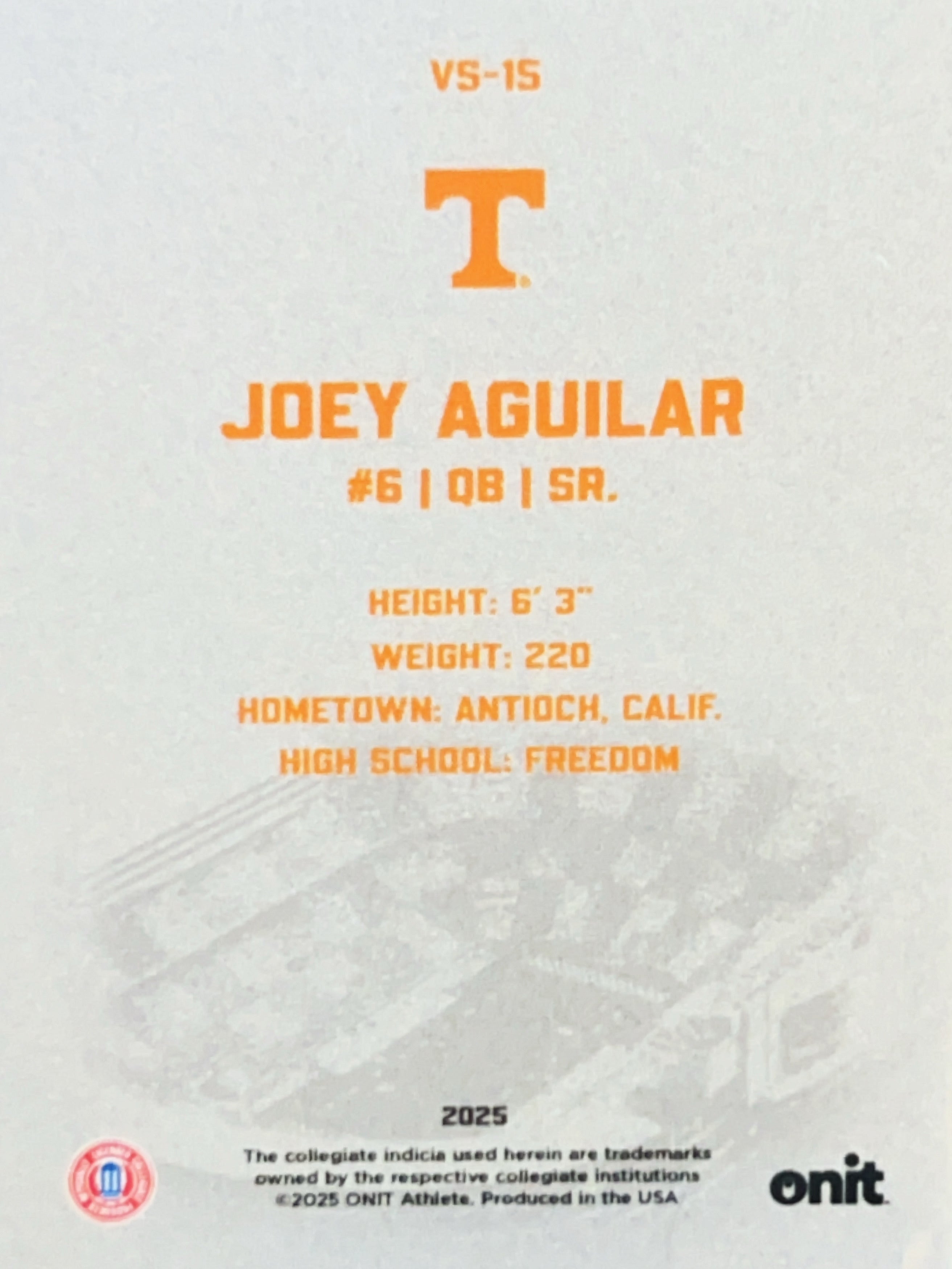 2025 ONIT Joey Aguilar #VS-15
