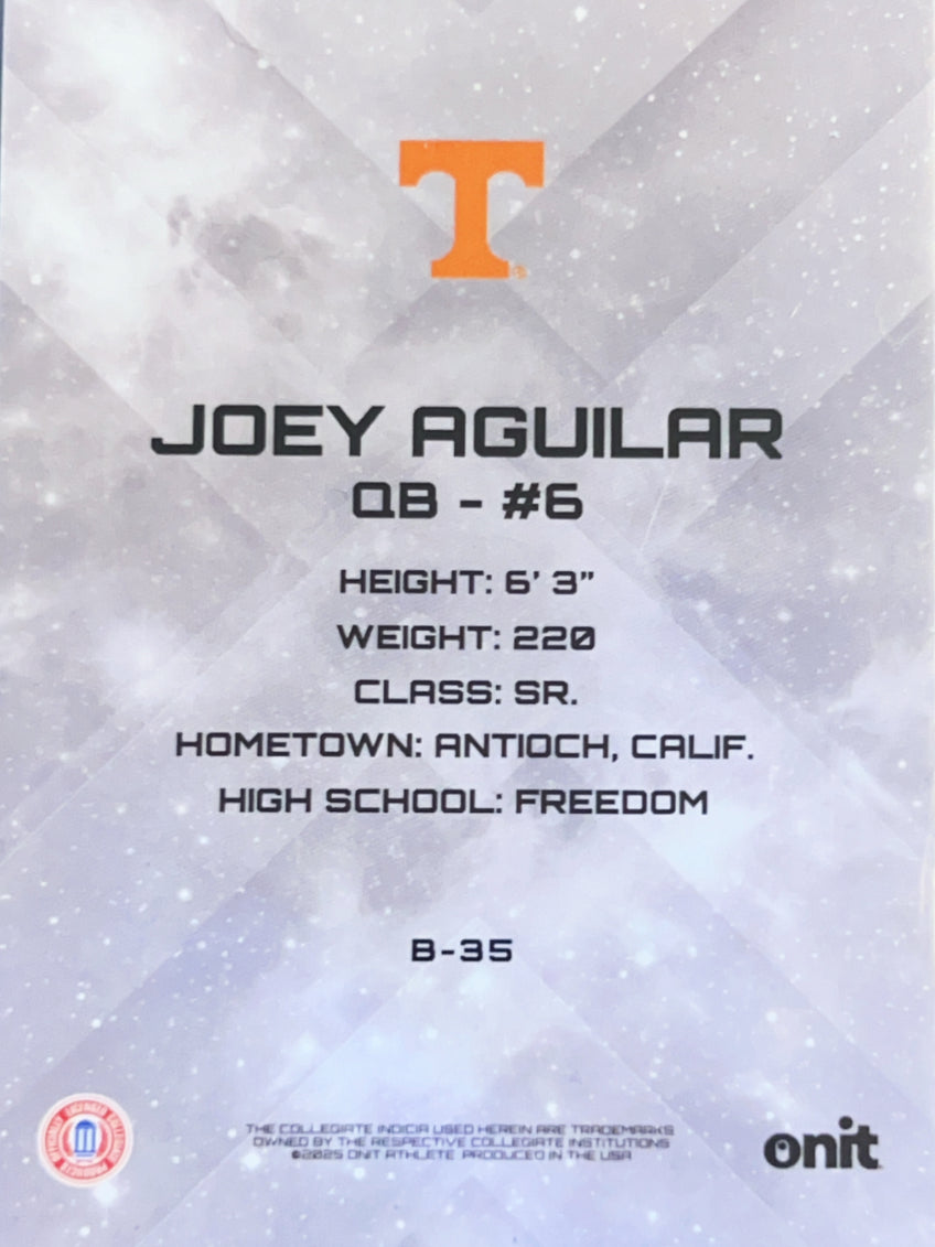 2025 ONIT Tennessee Football Joey Aguilar #B-35