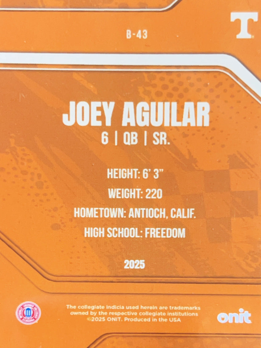 2025 ONIT Tennessee Volunteers Joey Aguilar #B-43
