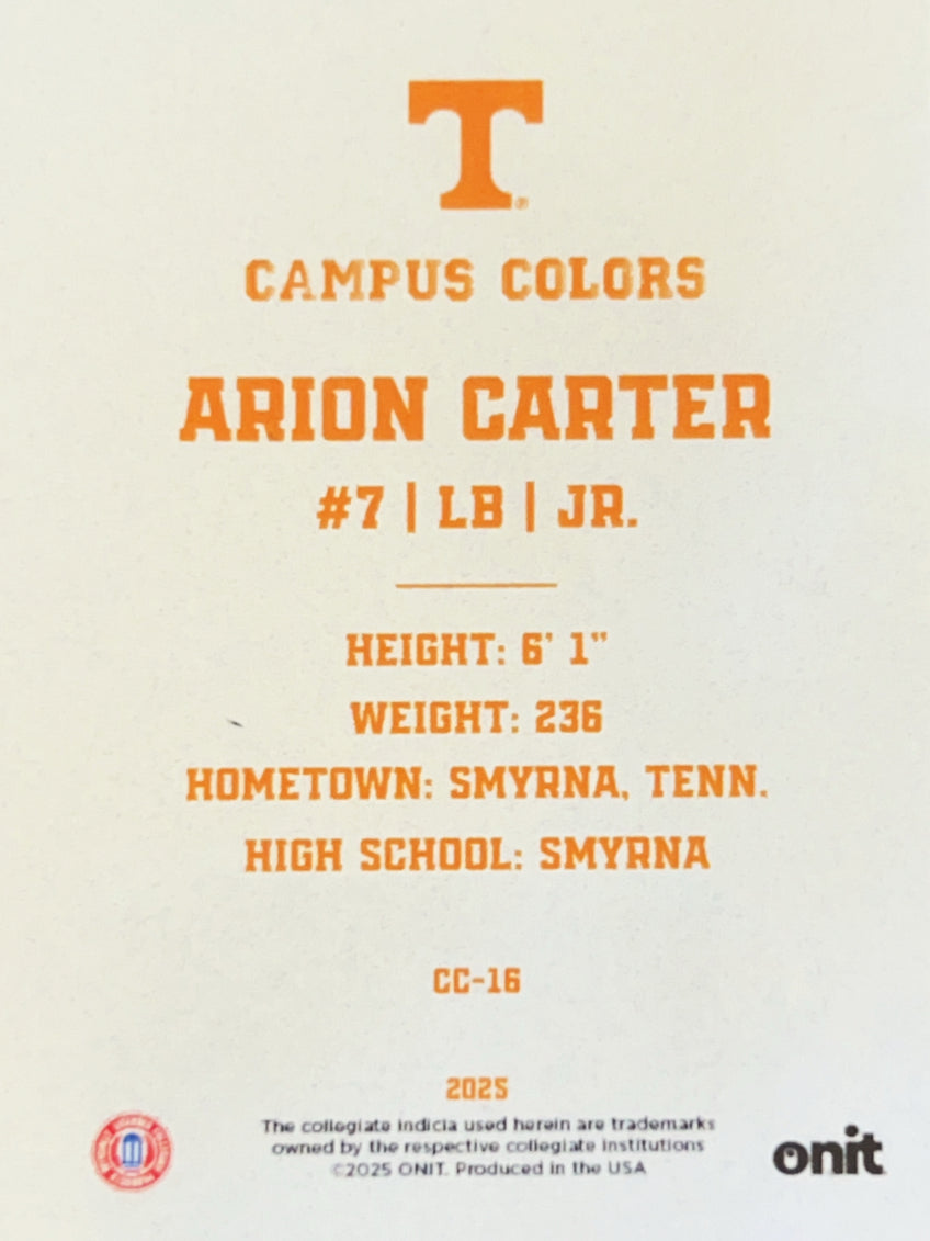2025 ONIT Gameday Campus Colors Arion Carter #CC-16