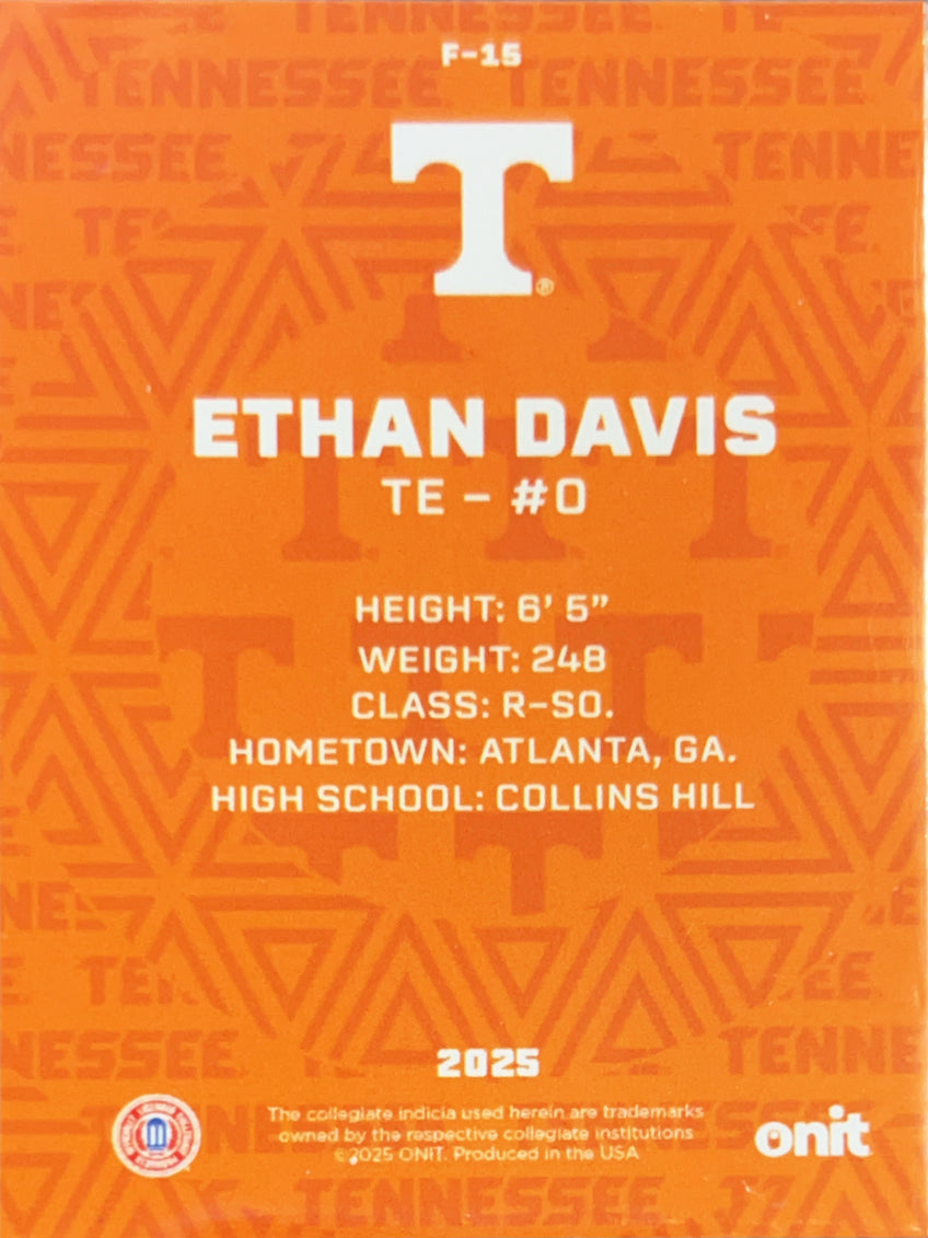 2025 ONIT Tennessee Football Ethan Davis #F-15