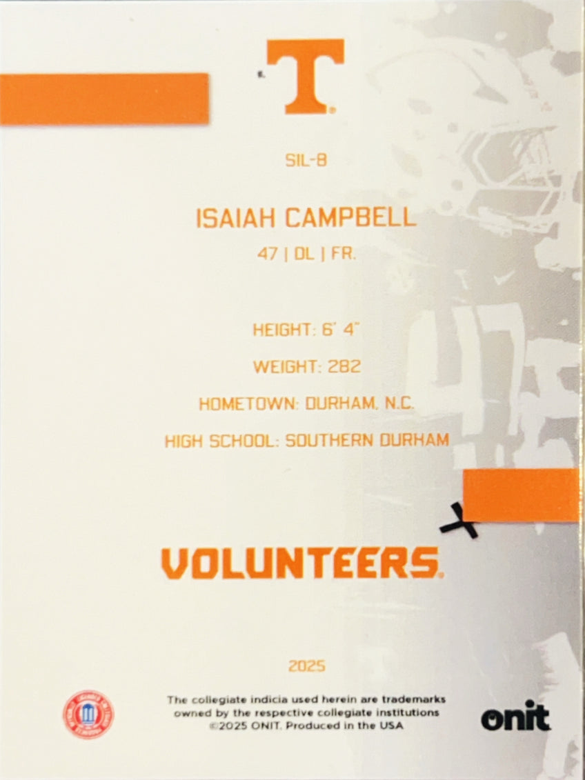 2025 Onit Tennessee Volunteers Isaiah Campbell #SIL-8
