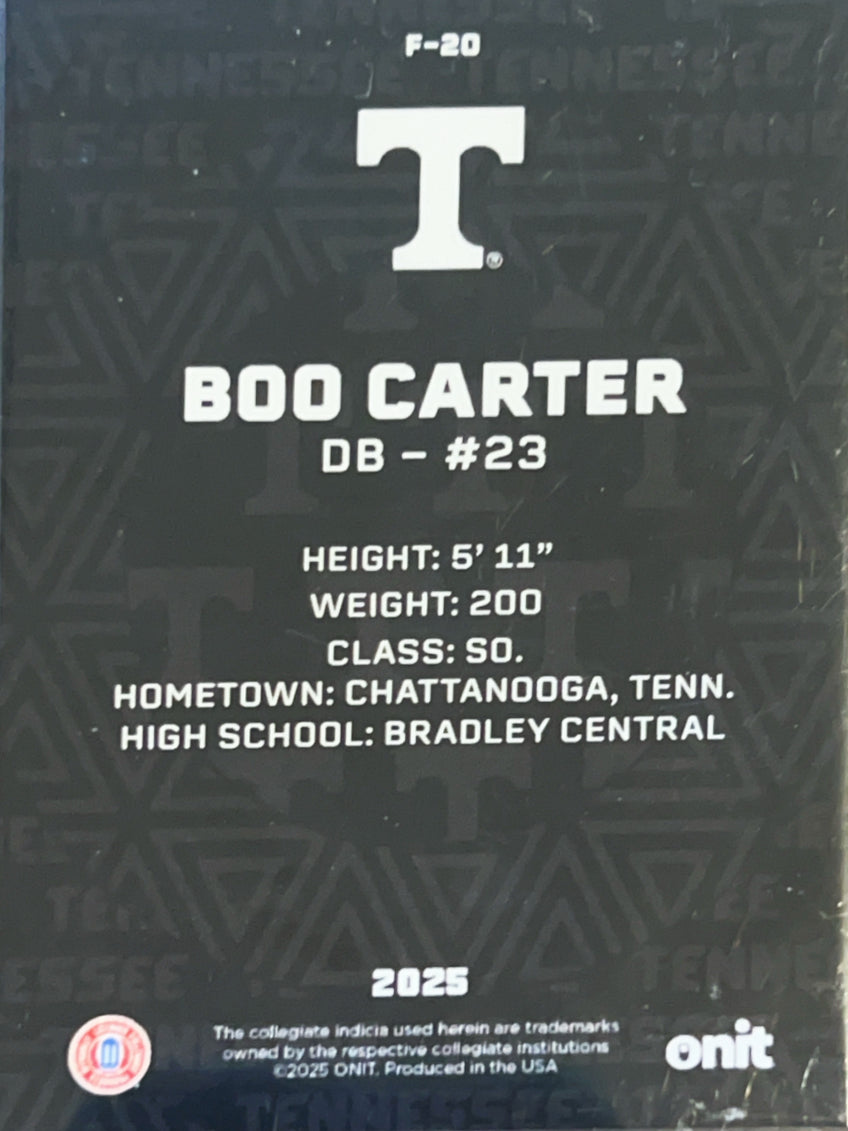 2025 Onit Tennessee Football Boo Carter #F-20