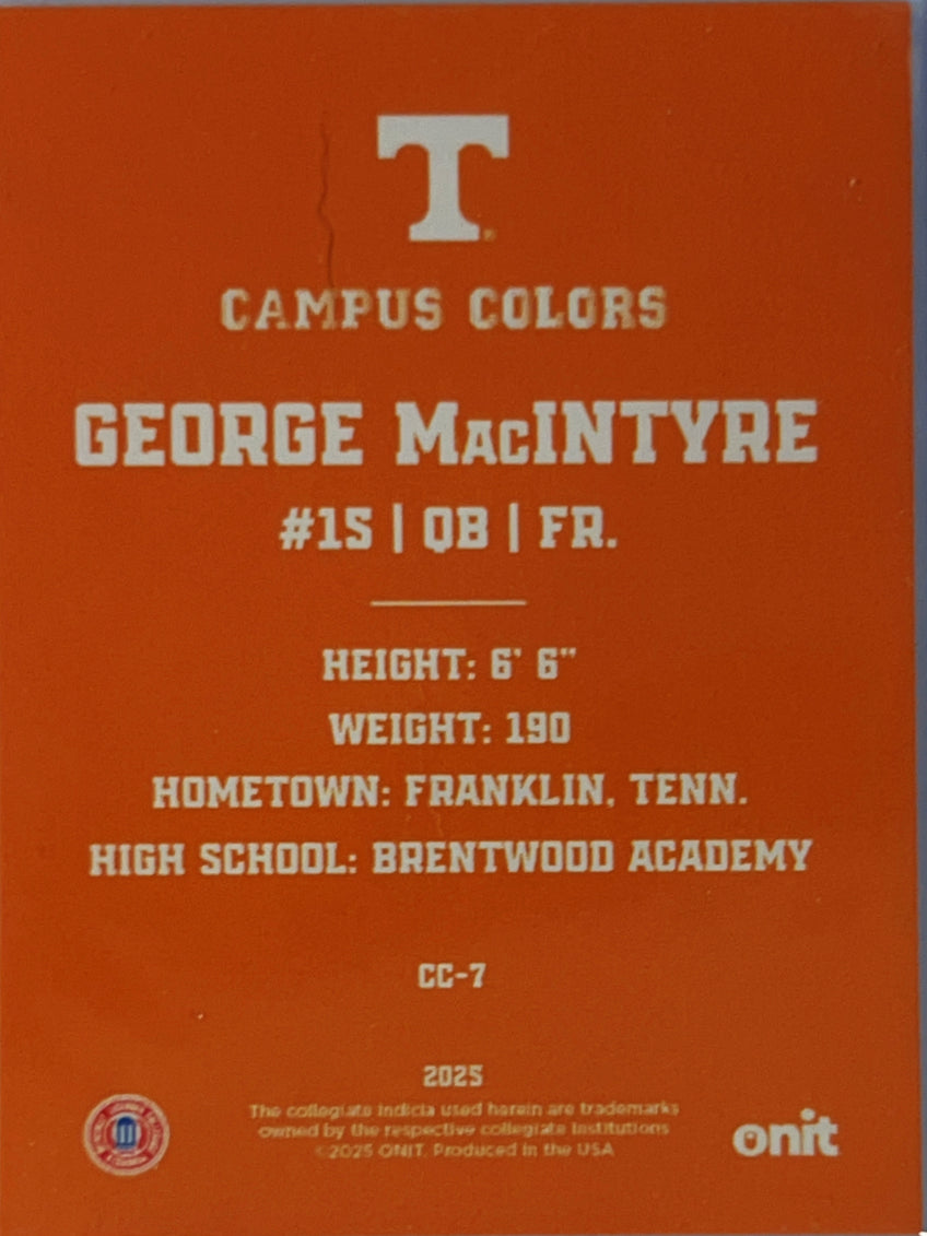 2025 ONIT Campus Colors George MacIntyre #CC-7 Orange Prism