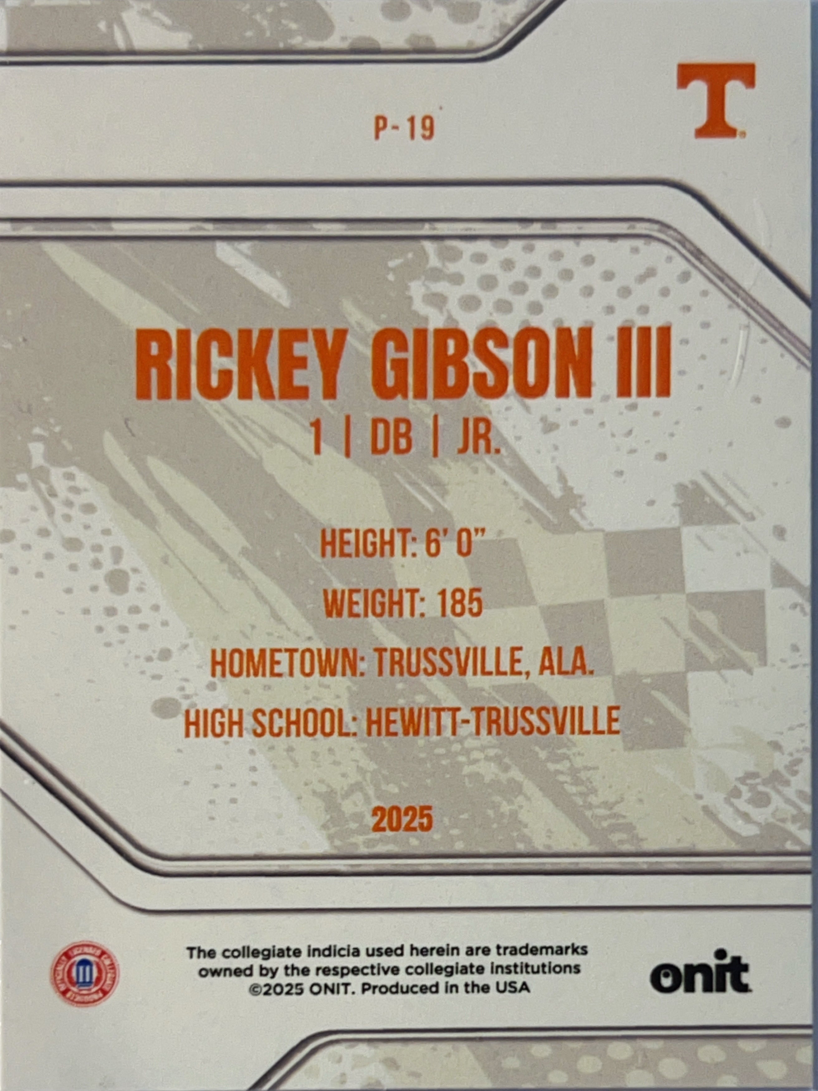 2025 ONIT Rickey Gibson III #P-19