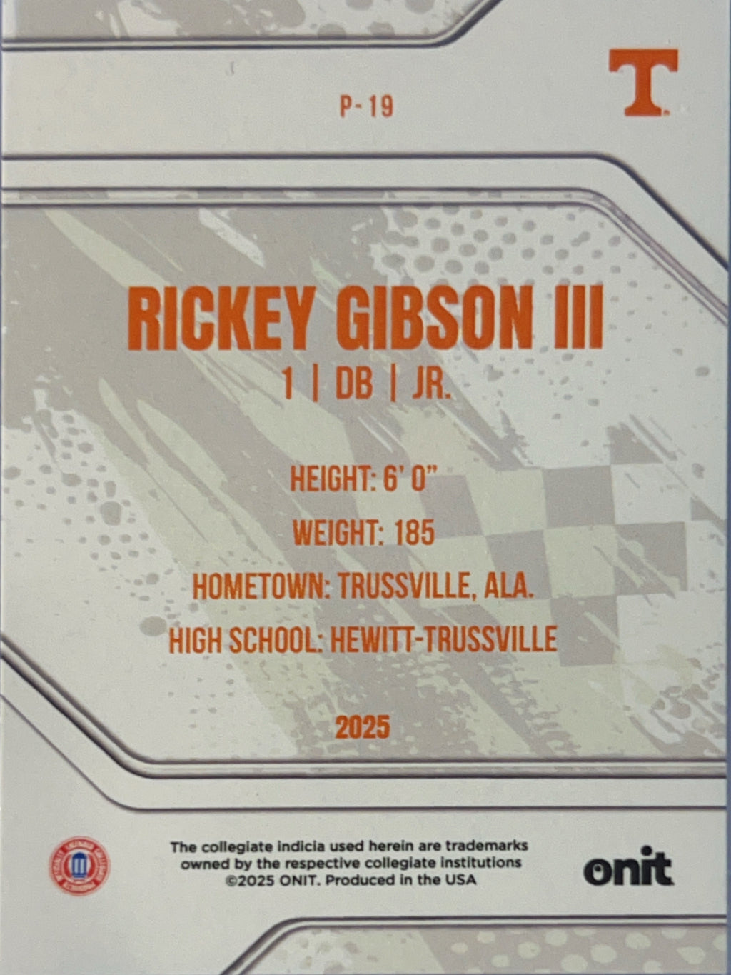 2025 ONIT Rickey Gibson III #P-19