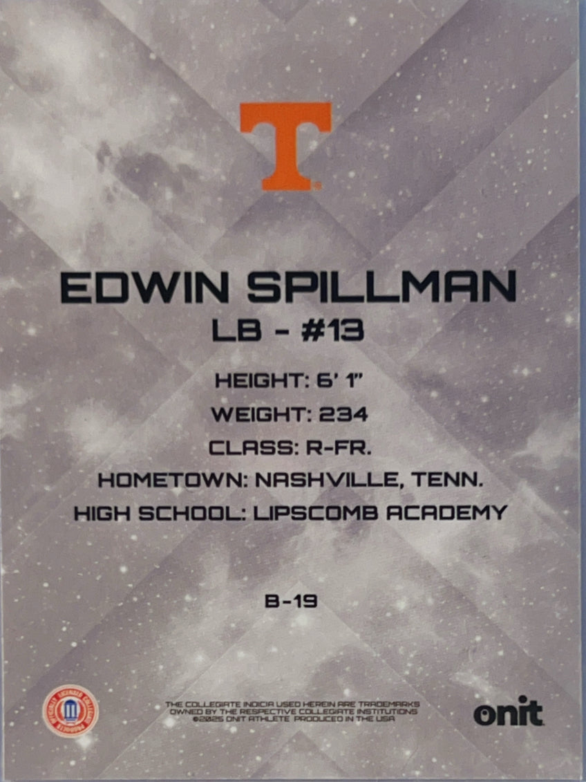 2025 Onit Tennessee Volunteers Edwin Spillman #B-19