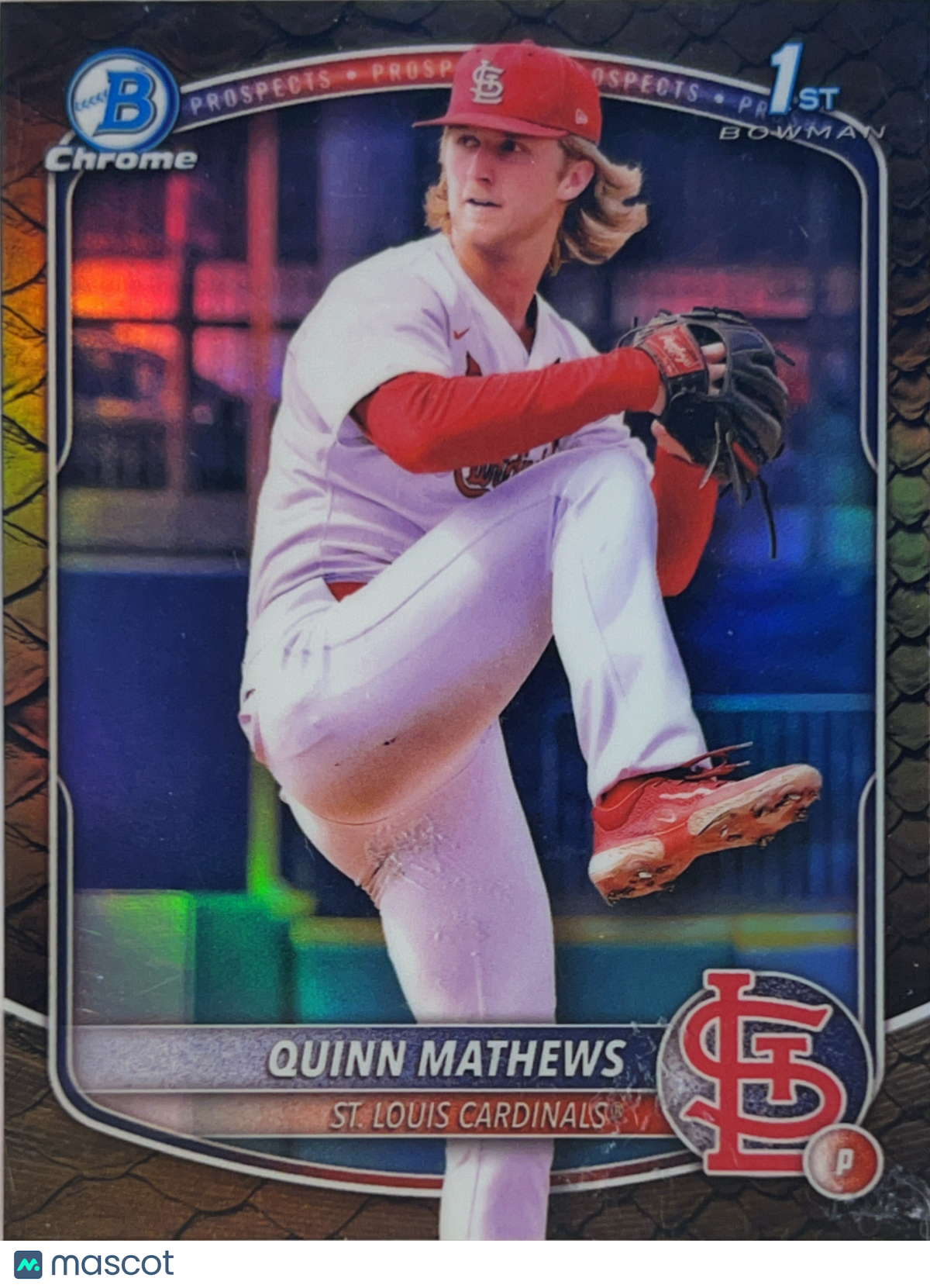 2025 Bowman Chrome Quinn Mathews #BCP-25 Reptillian Refractor 1st Bowman