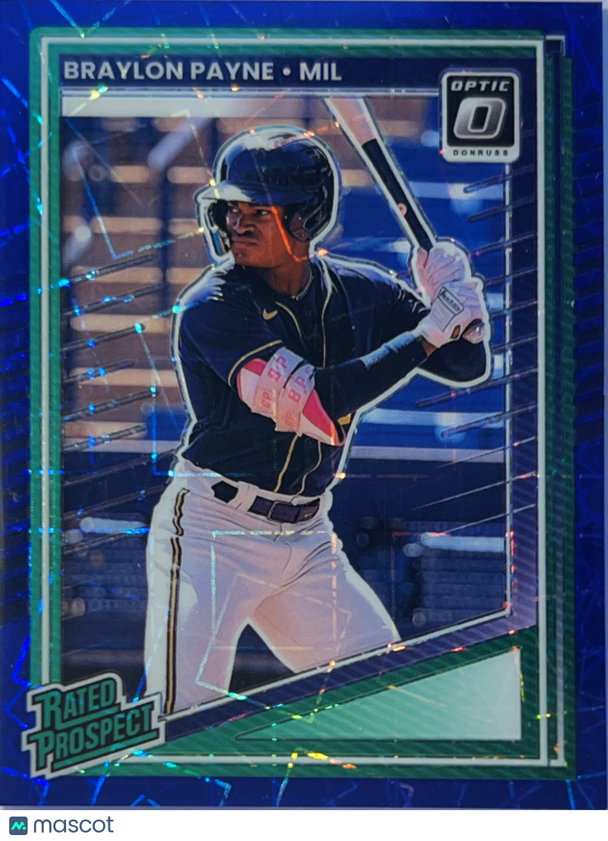2025 Panini Donruss Optic Prizm Braylon Payne #117 Blue Velocity