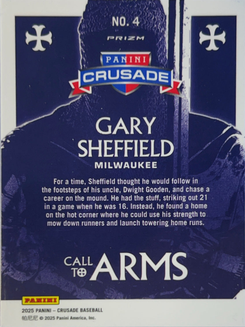 2025 Panini Crusade Prizm Call to Arms Gary Sheffield #4