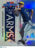 2025 Panini Crusade Prizm Call to Arms Jacob Misiorowski #16 Blue