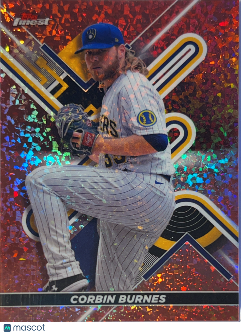 2022 Topps Finest Corbin Burnes #67 Orange Mini-Diamond Refractor /50