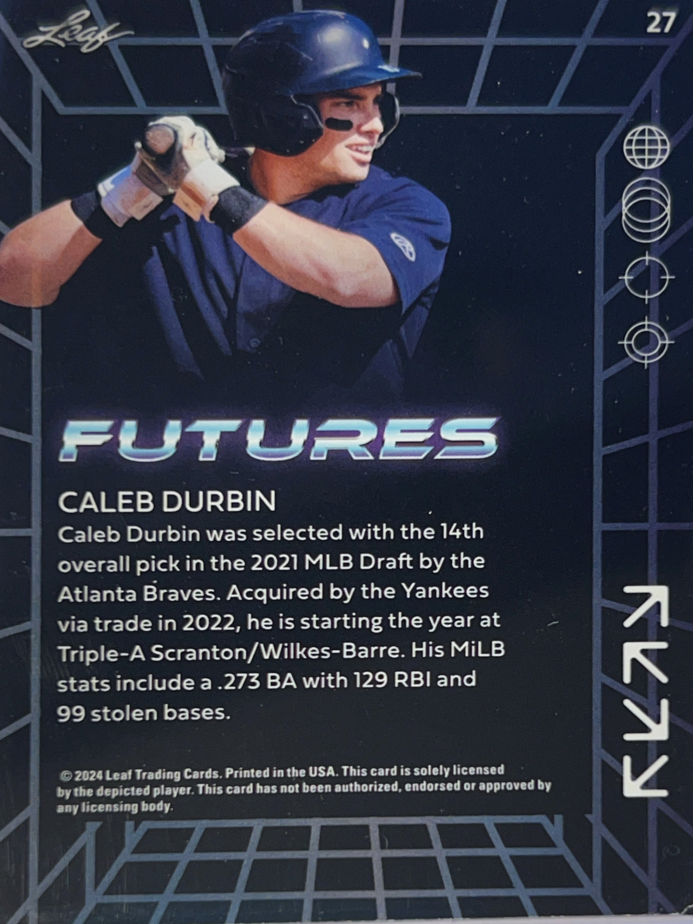2024 Leaf Futures Caleb Durbin #27 /199