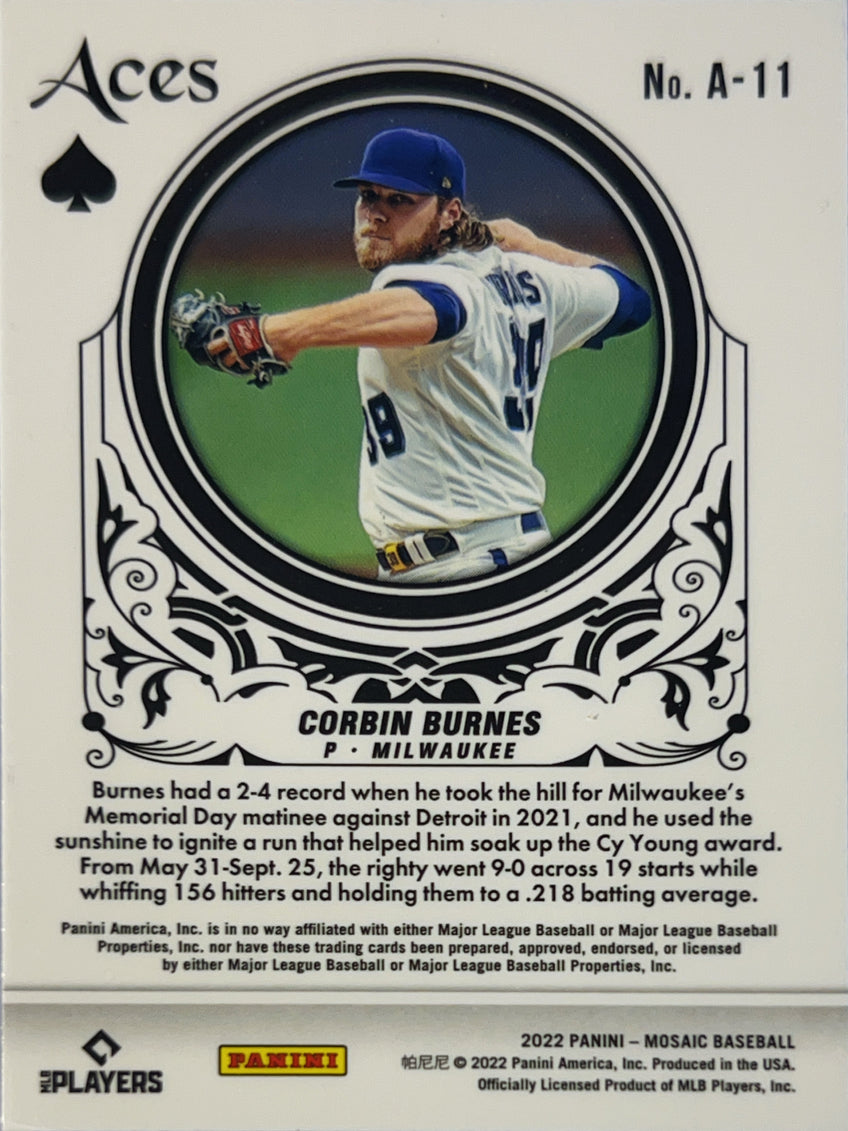 2022 Panini Mosaic Aces Corbin Burnes #A-11