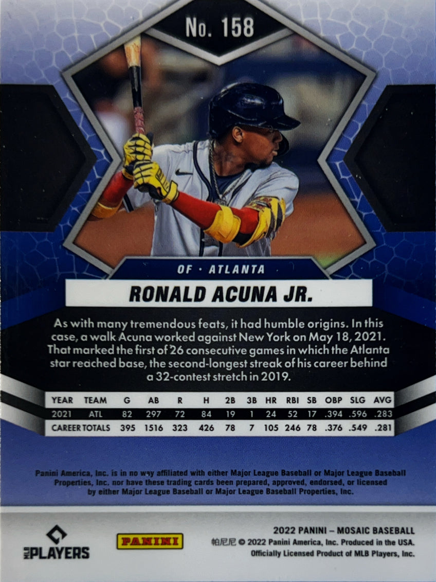 2022 Panini Mosaic Ronald Acuna Jr. #158 Blue