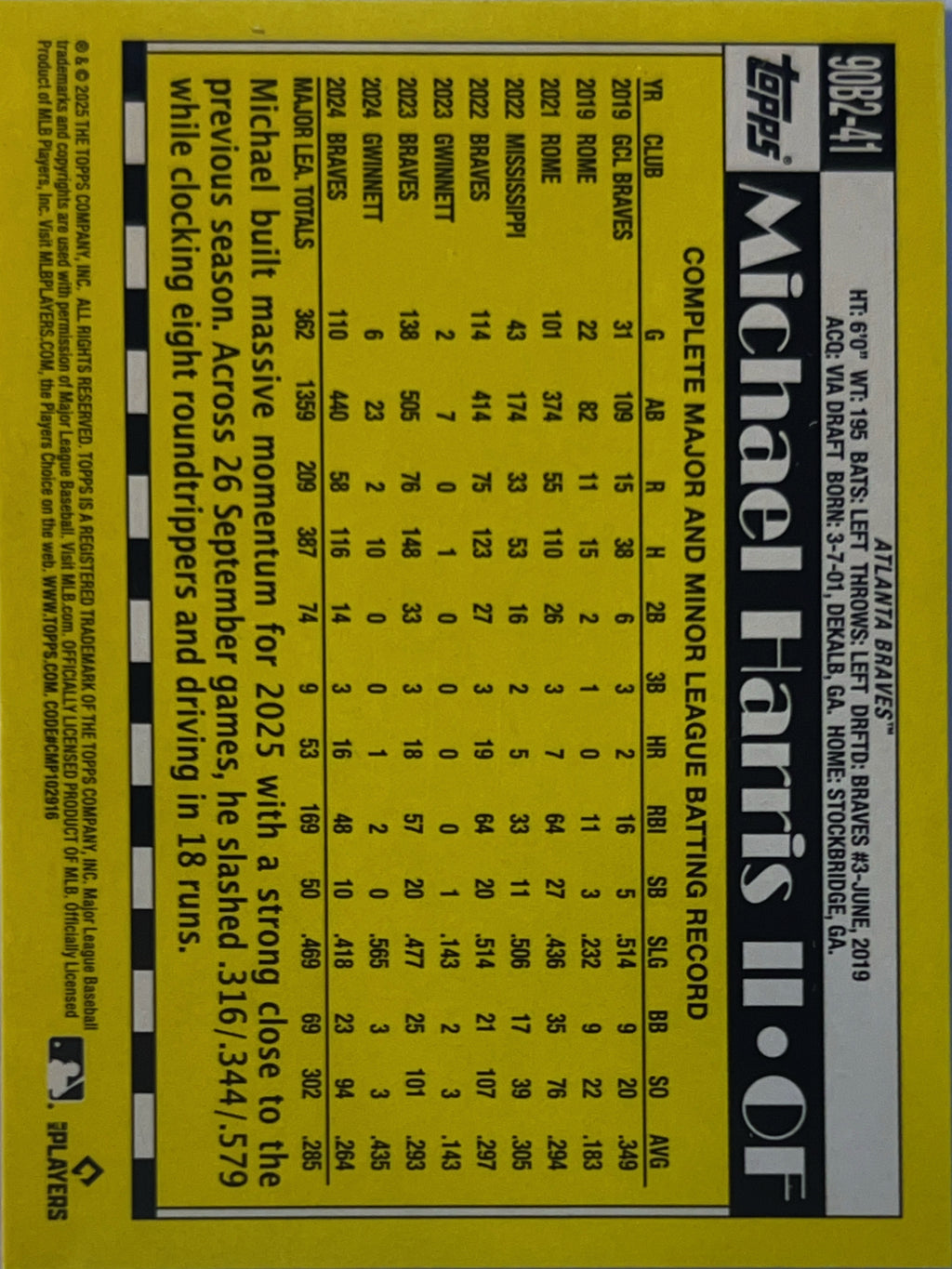 2025 Topps 1989 Topps Baseball Michael Harris II #89B2-41 Red Border