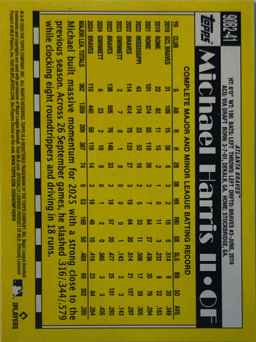 2025 Topps 1989 Topps Baseball Michael Harris II #89B2-41 Red Border