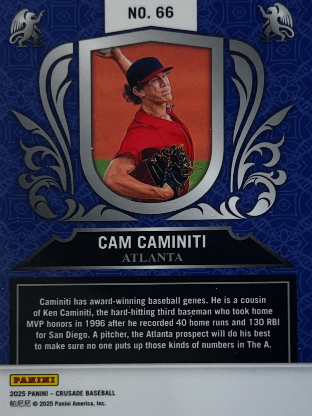 2025 Panini Crusade Cam Caminiti #66 Blue