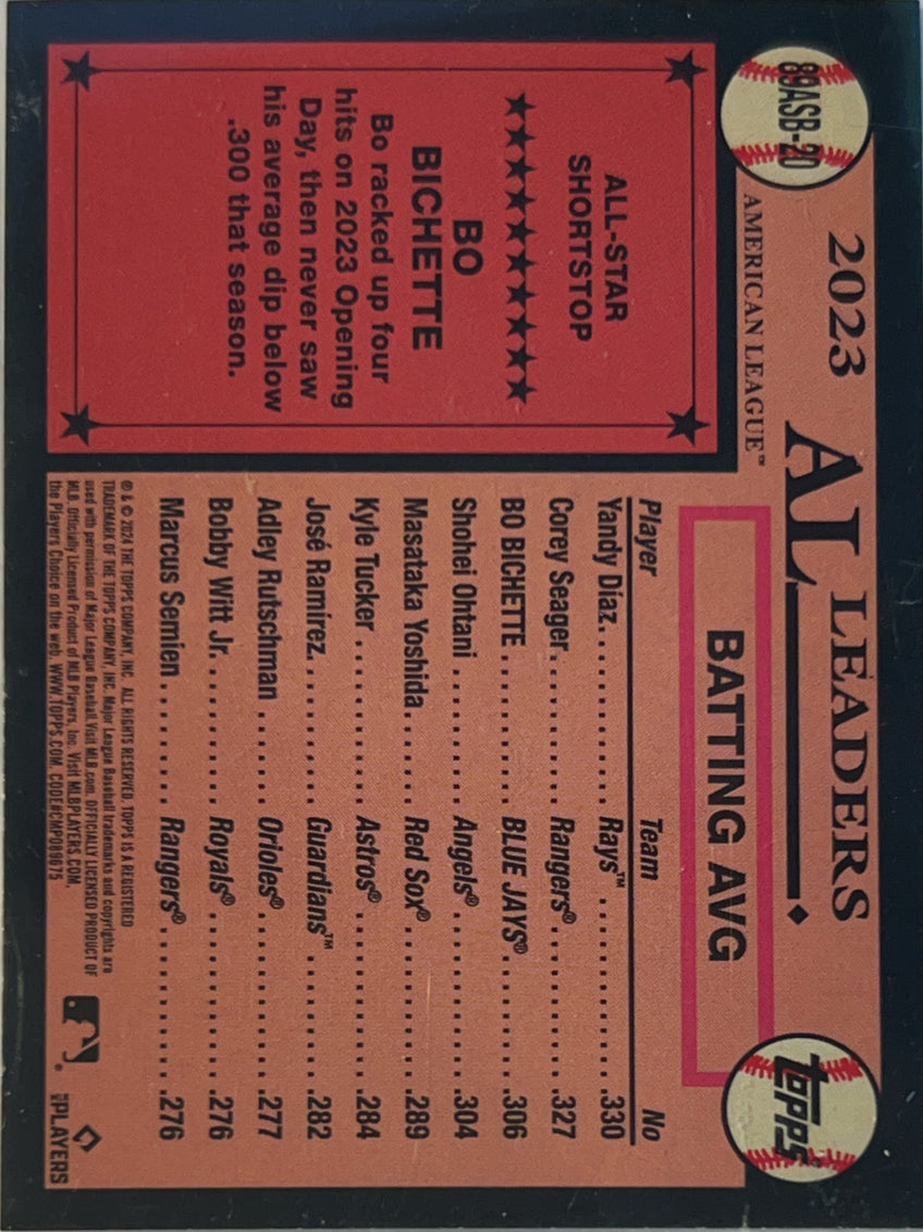 2024 Topps Series 1 Bo Bichette #88ASB-20 Blue Foilboard