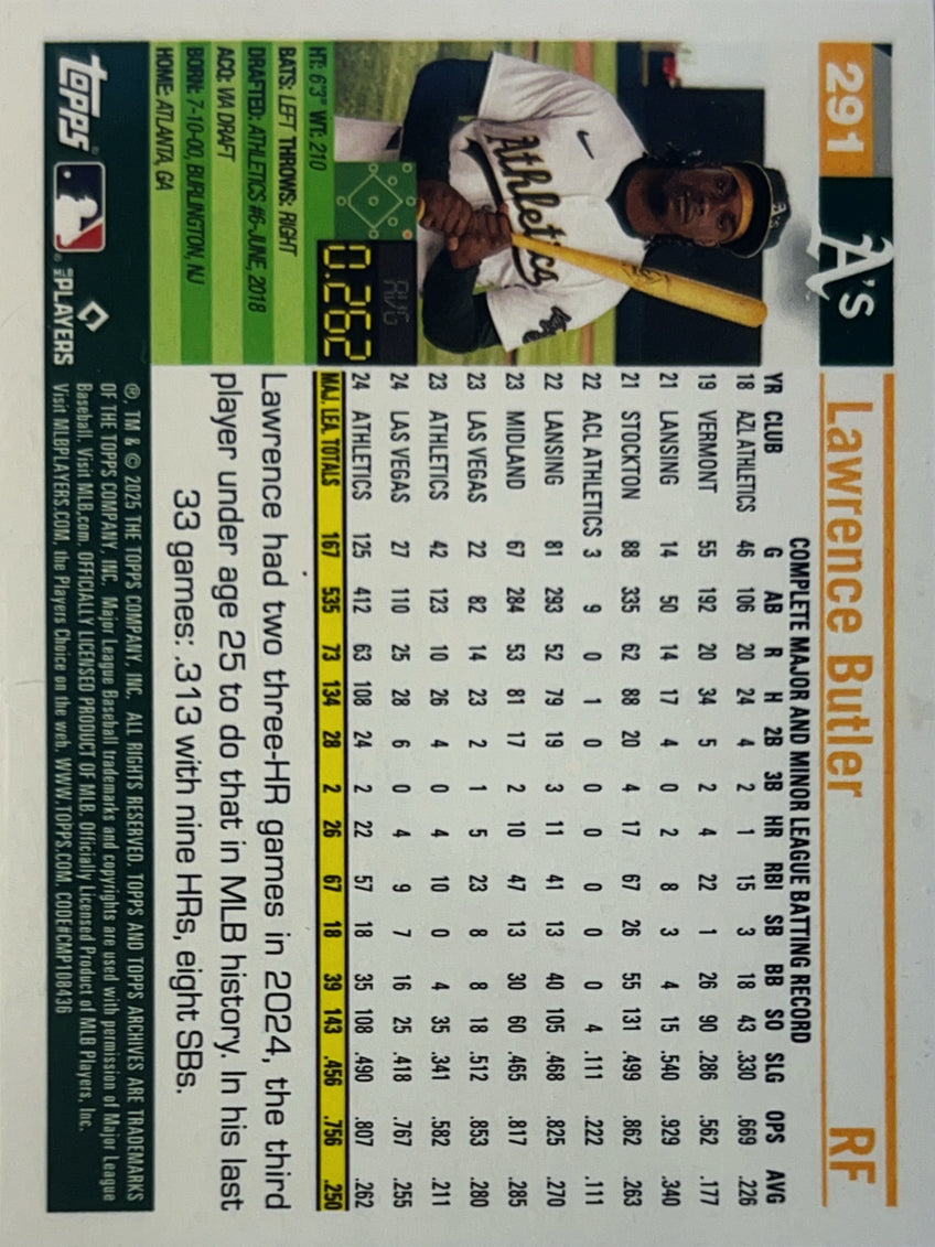 2025 Topps Archives Lawrence Butler #291 Black Gold