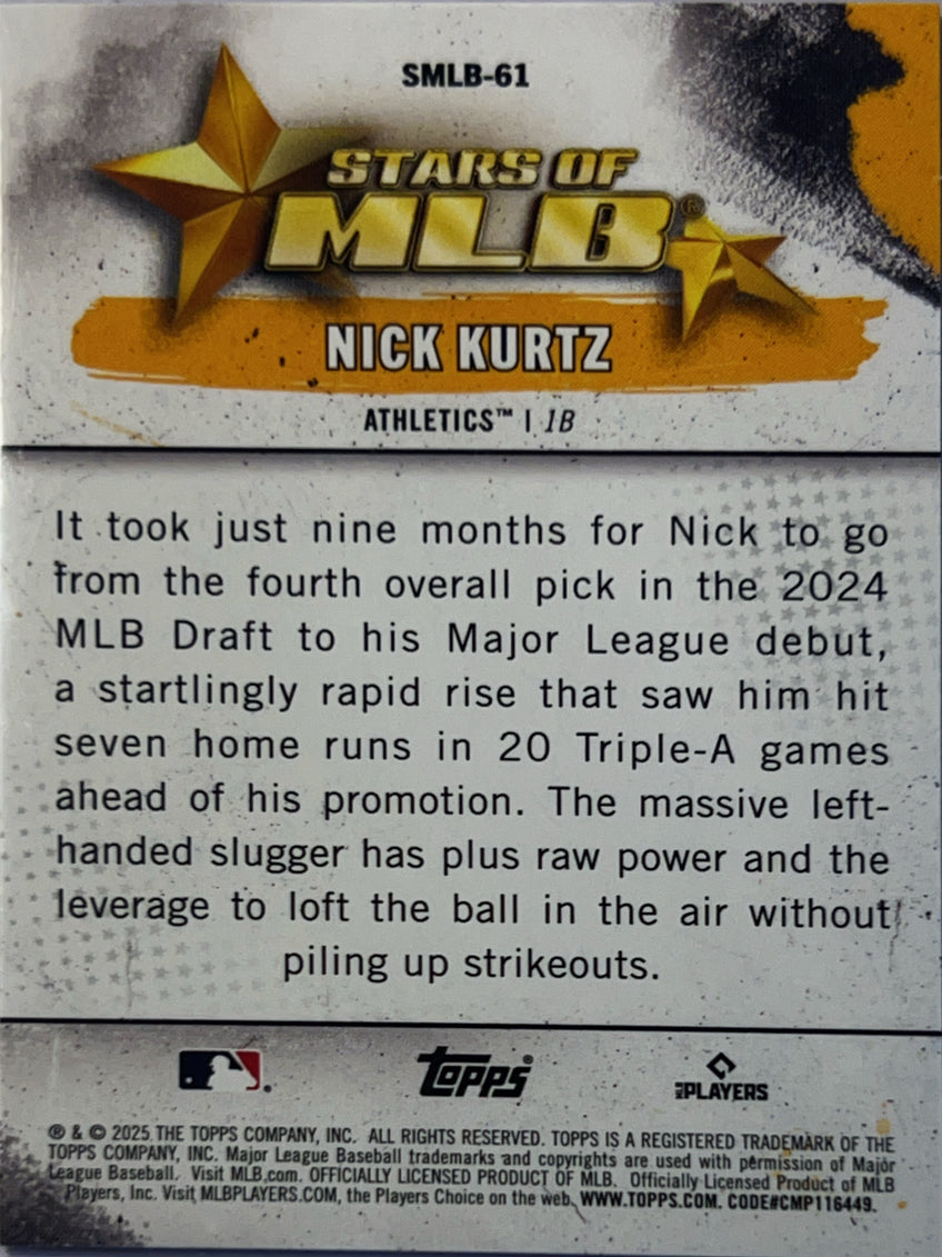 2025 Topps Stars of MLB Nick Kurtz #SMLB-61 RC