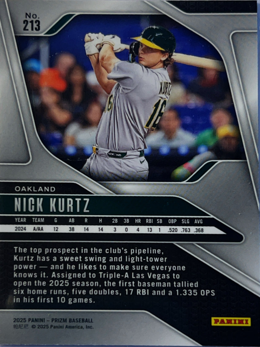 2025 Panini Prizm Baseball Nick Kurtz #213 RC