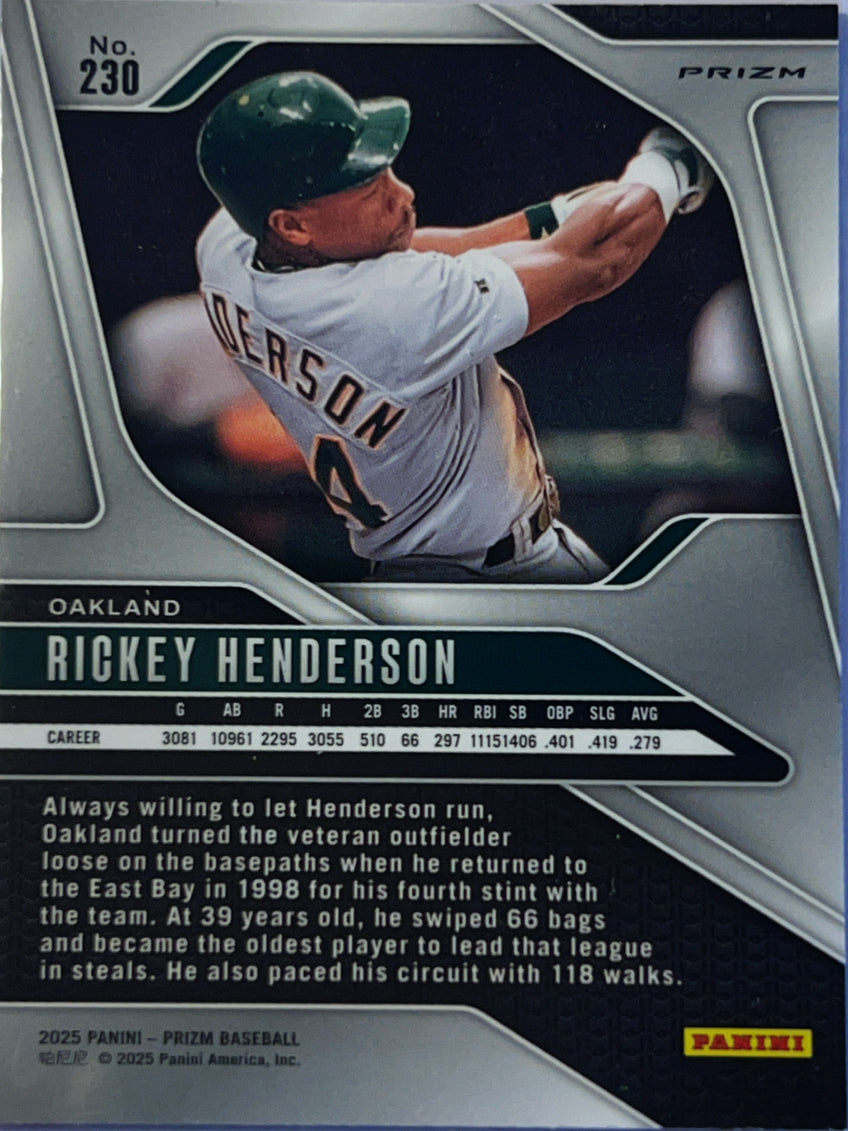 2025 Panini Prizm Baseball Rickey Henderson #230 Pink Ice