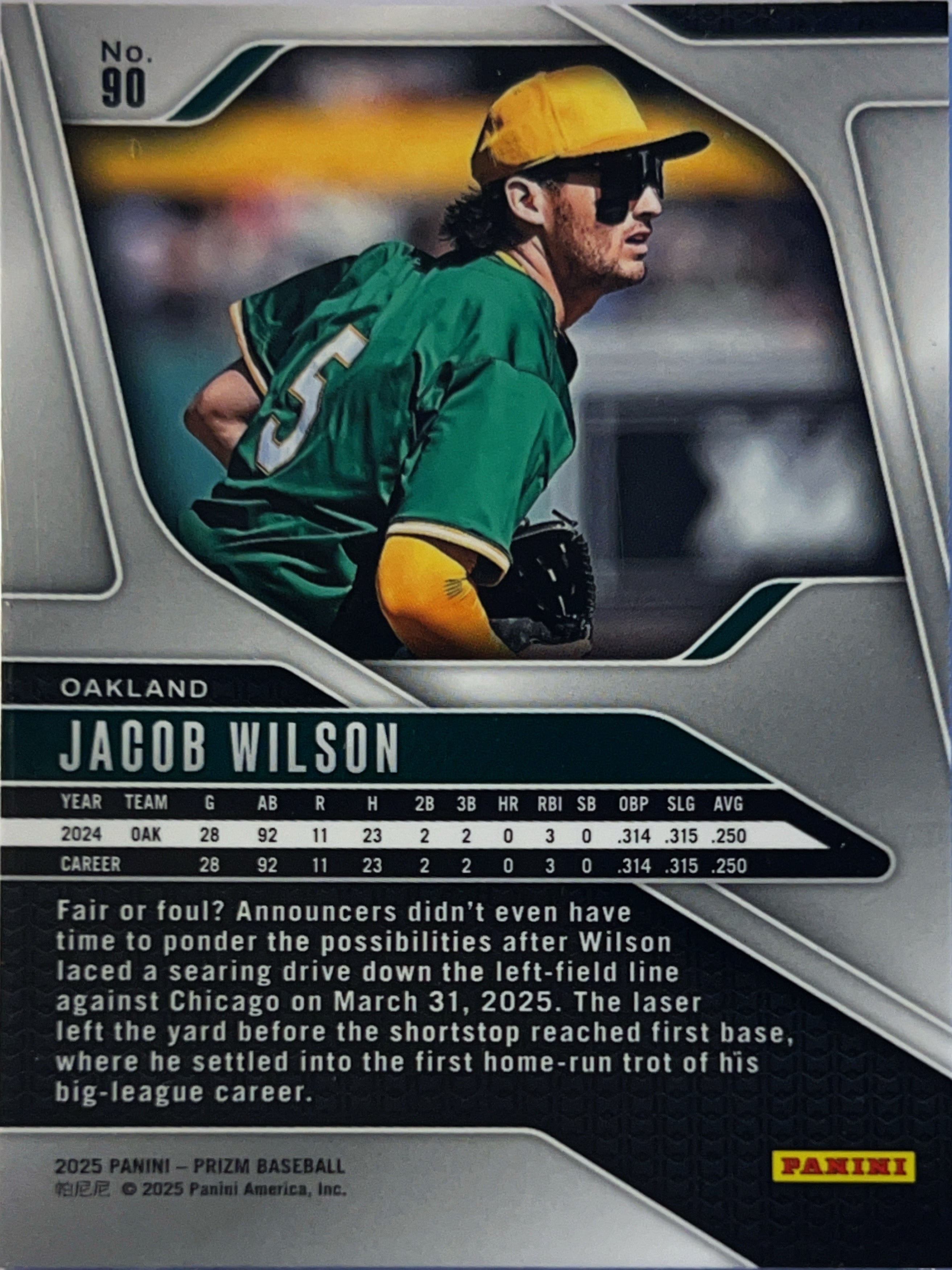 2025 Panini Prizm Baseball Jacob Wilson #90