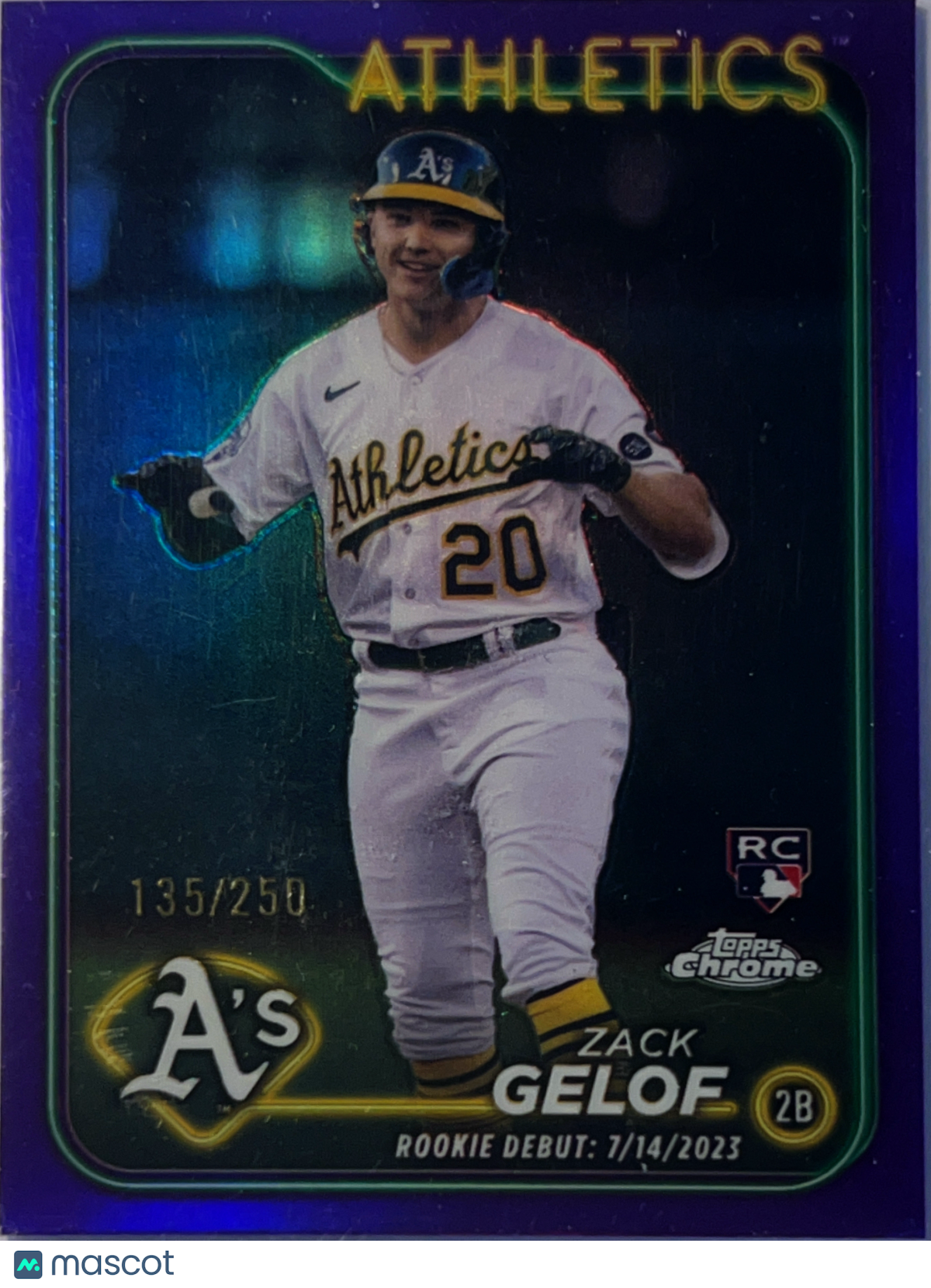 2024 Topps Chrome Update Series Zack Gelof #USC40 Purple RC
