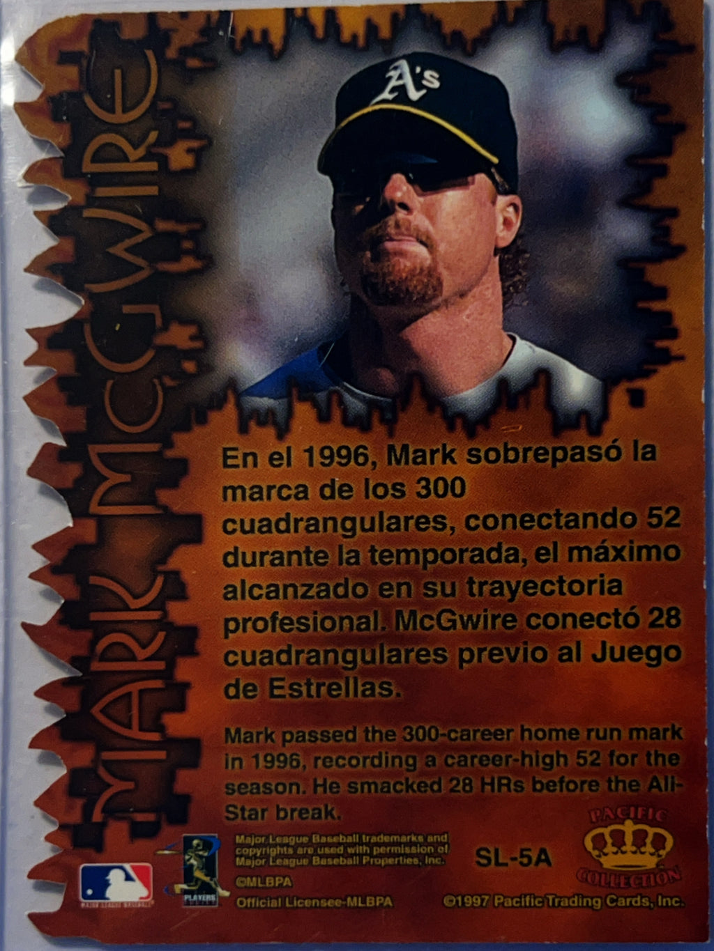1997 Pacific Crown Collection Mark McGwire #SL-5A
