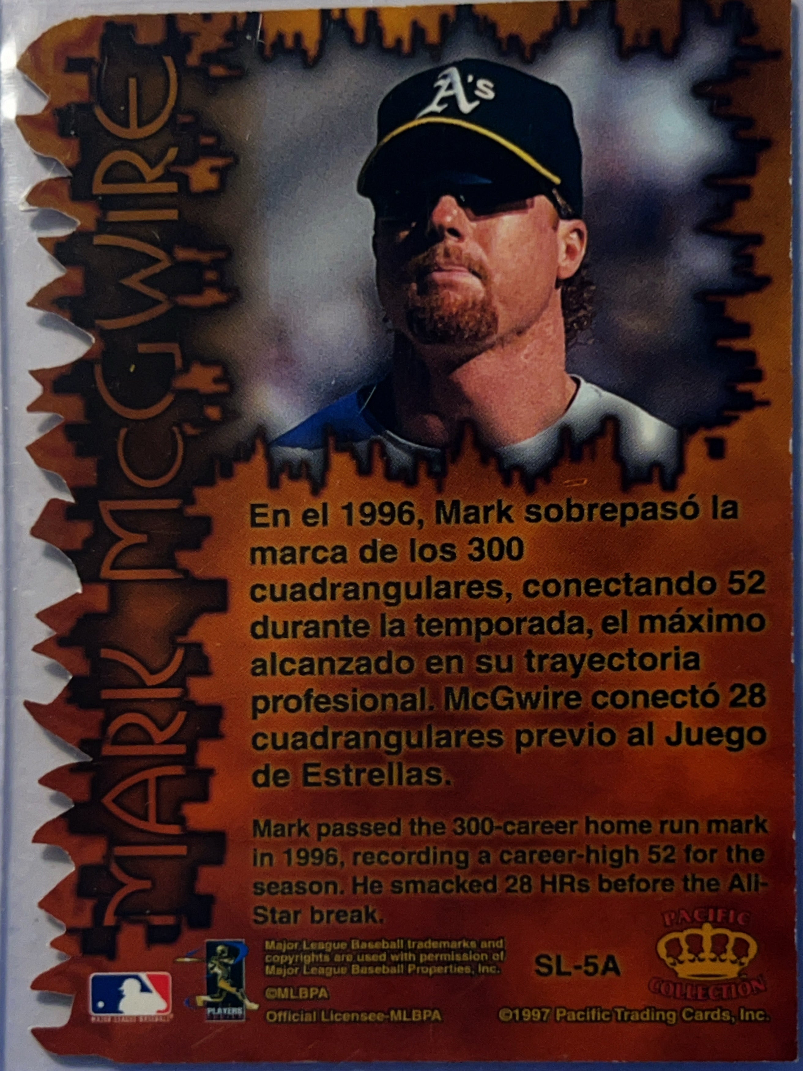 1997 Pacific Crown Collection Mark McGwire #SL-5A