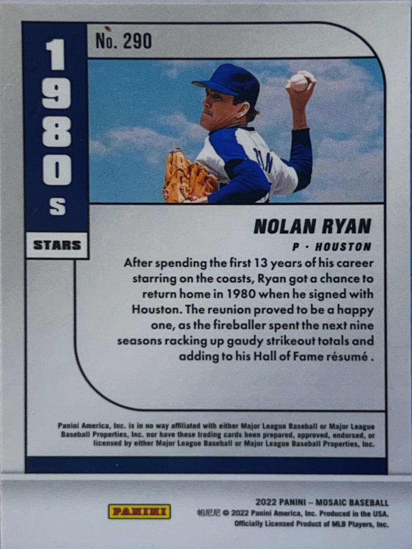 2022 Panini Mosaic 1980s Stars Nolan Ryan #290 Silver