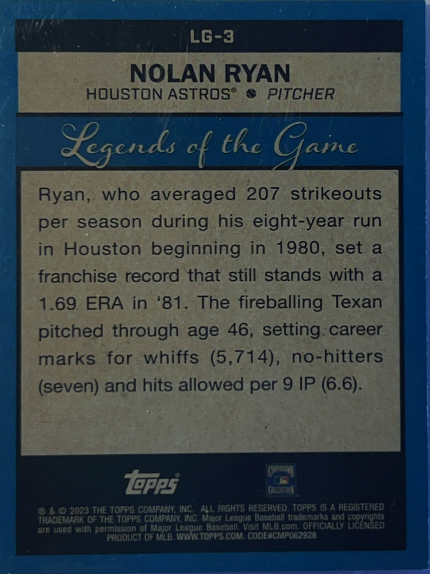 2023 Topps Legends of the Game Nolan Ryan #LG-3 Refractor