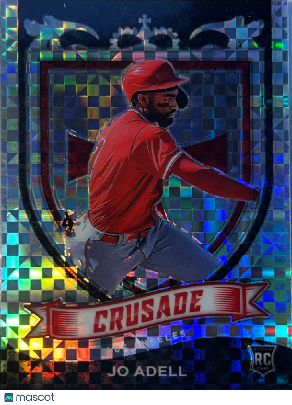 2021 Panini Chronicles Prizm Crusade Jo Adell #3 Silver Checkerboard RC