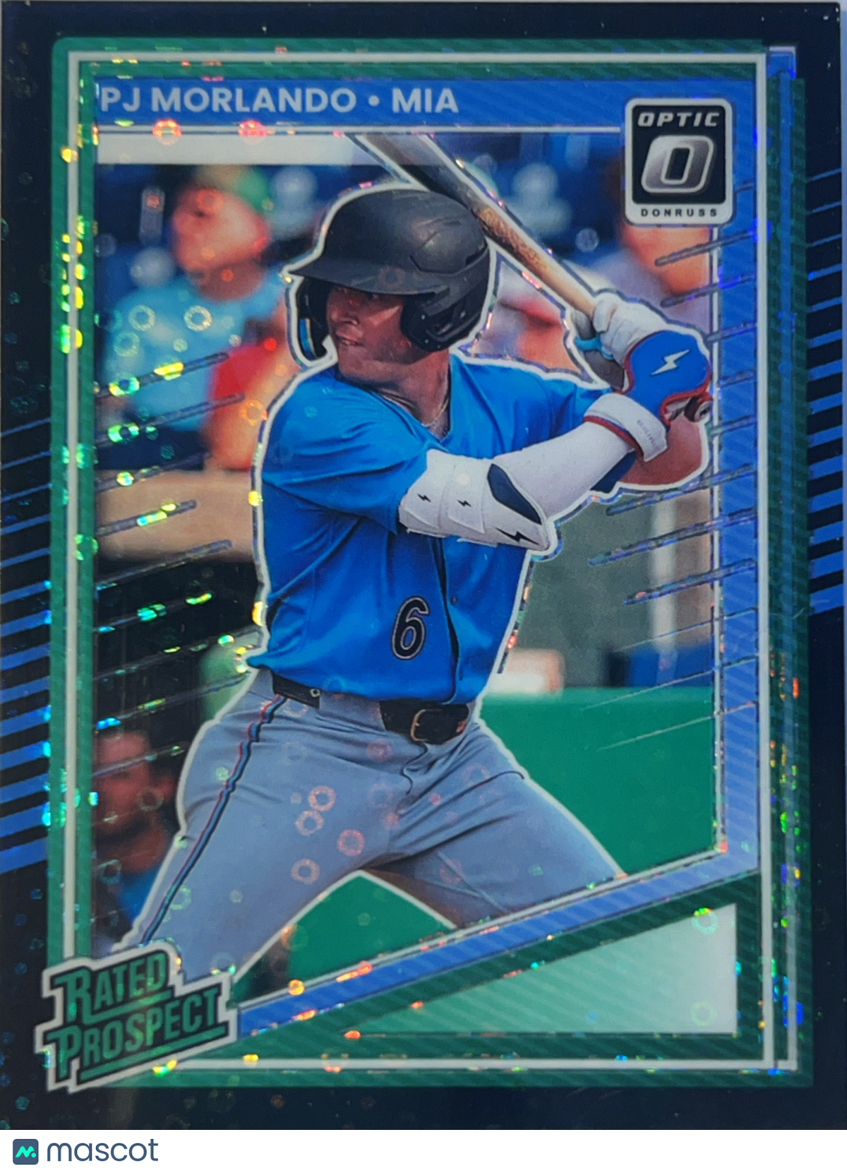 2025 Panini Donruss Optic Prizm PJ Morlando #168 Green Rated Prospect