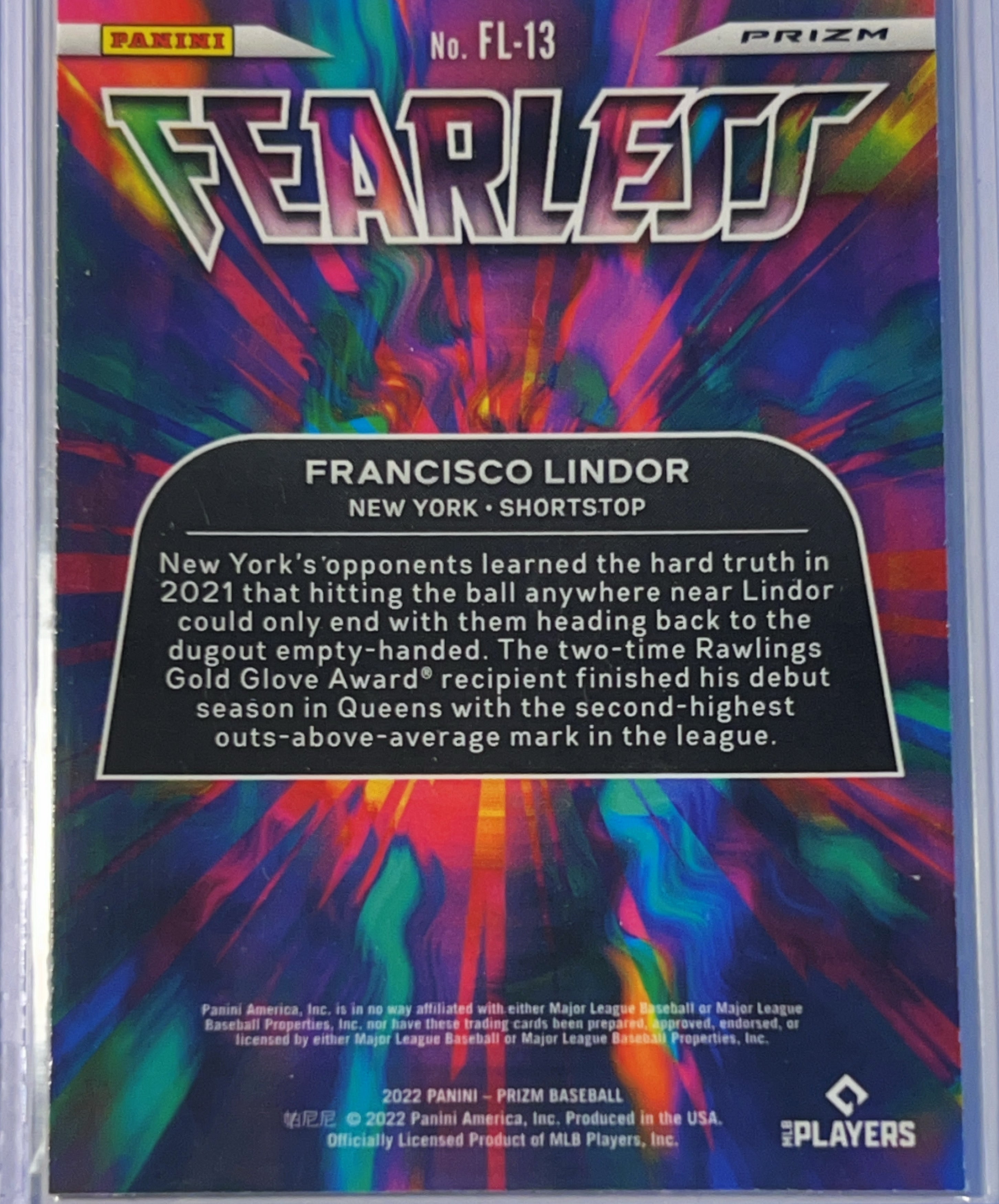 2022 Panini Prizm Fearless Francisco Lindor #FL-13
