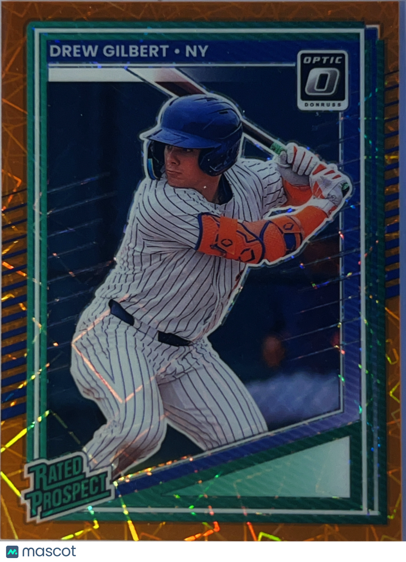 2025 Panini Donruss Optic Prizm Drew Gilbert #157 Orange Velocity Rated Prospect