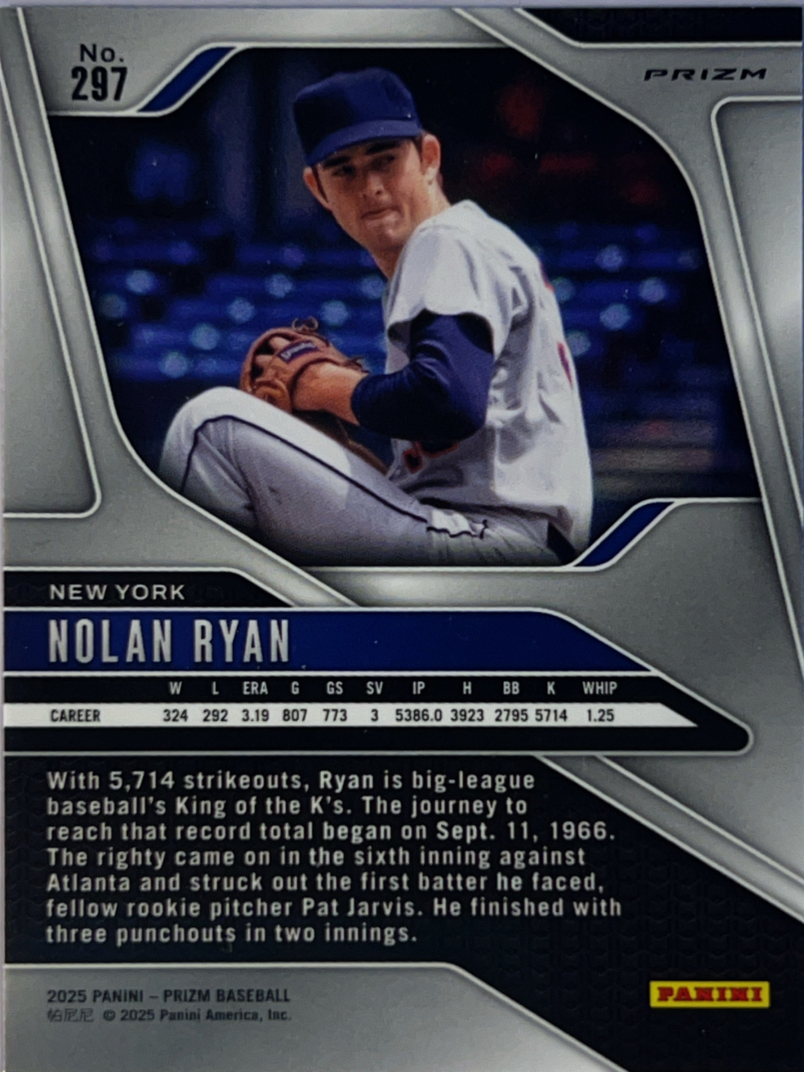 2025 Panini Prizm Baseball Nolan Ryan #297 Pink Mosaic