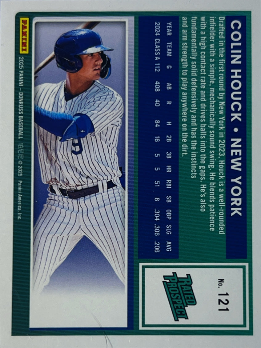 2025 Panini Donruss Baseball Colin Houck #121 Blue Velocity Rated Prospect