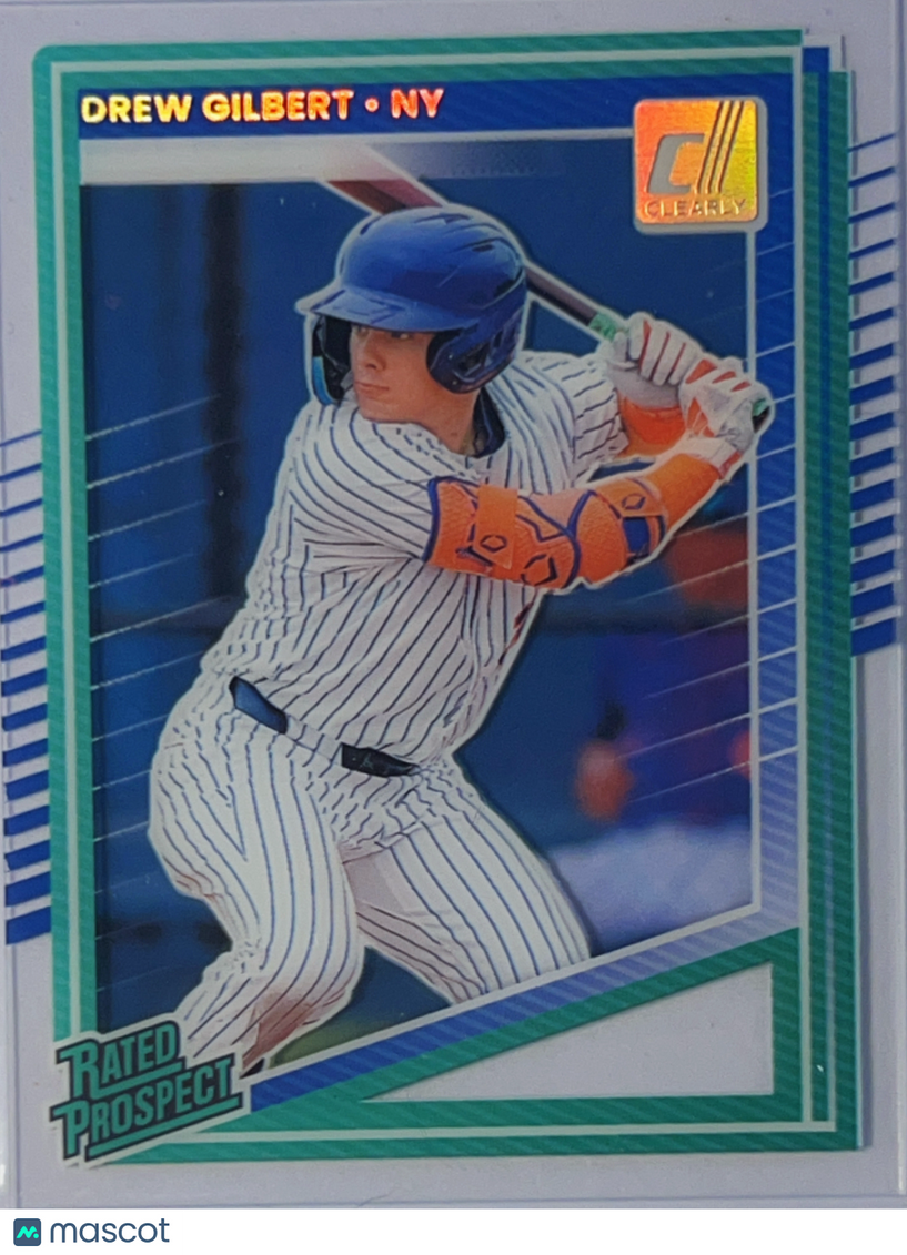 2025 Panini Donruss Clearly Drew Gilbert #157 Rated Prospect
