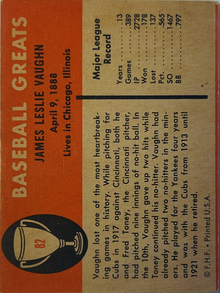 1961 Fleer Baseball Greats Jim Vaughn #82