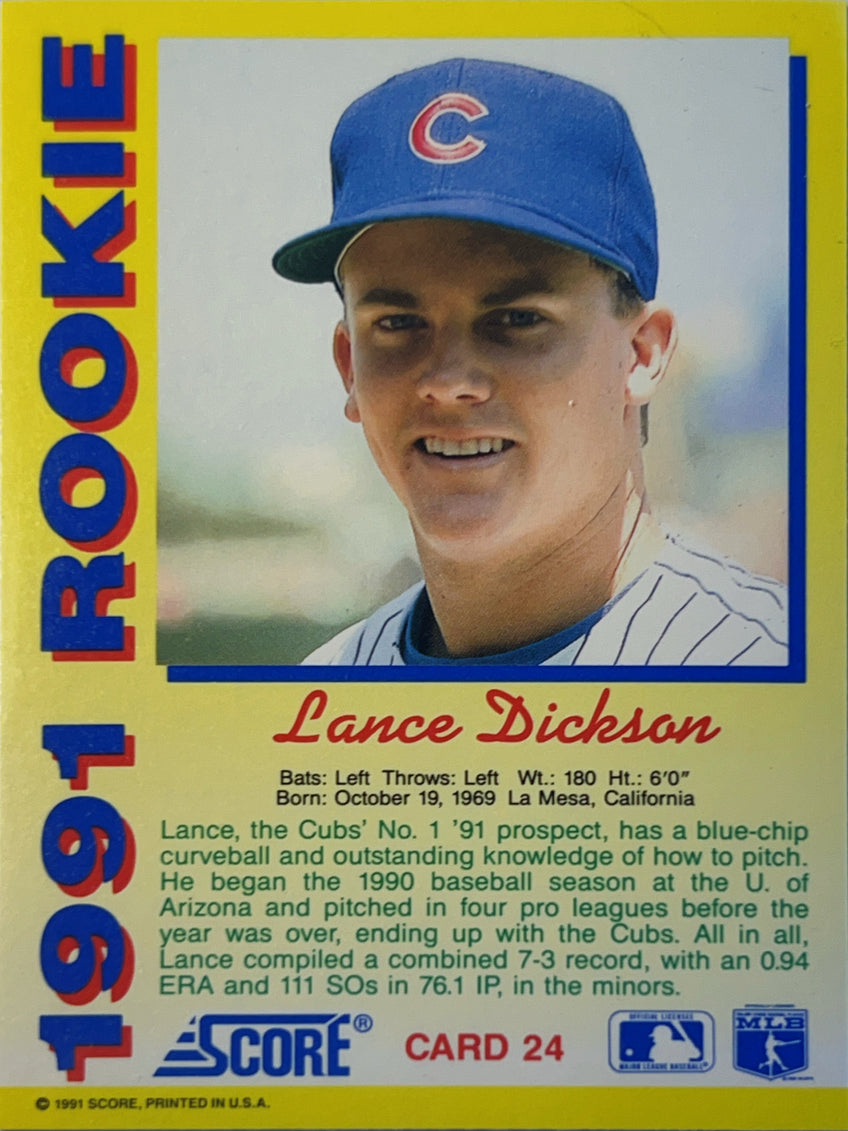 1991 Score Lance Dickson #24