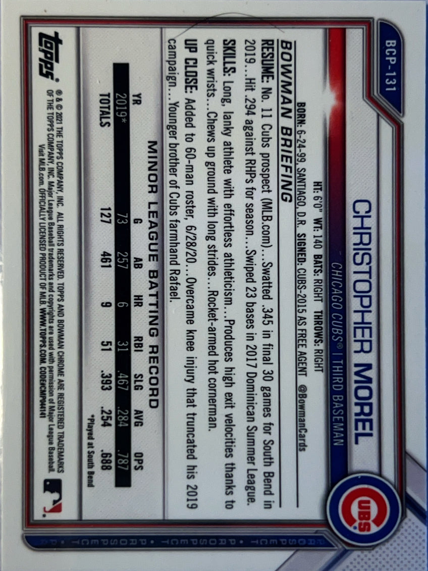 2021 Bowman Chrome Christopher Morel #BCP-131 1st Bowman