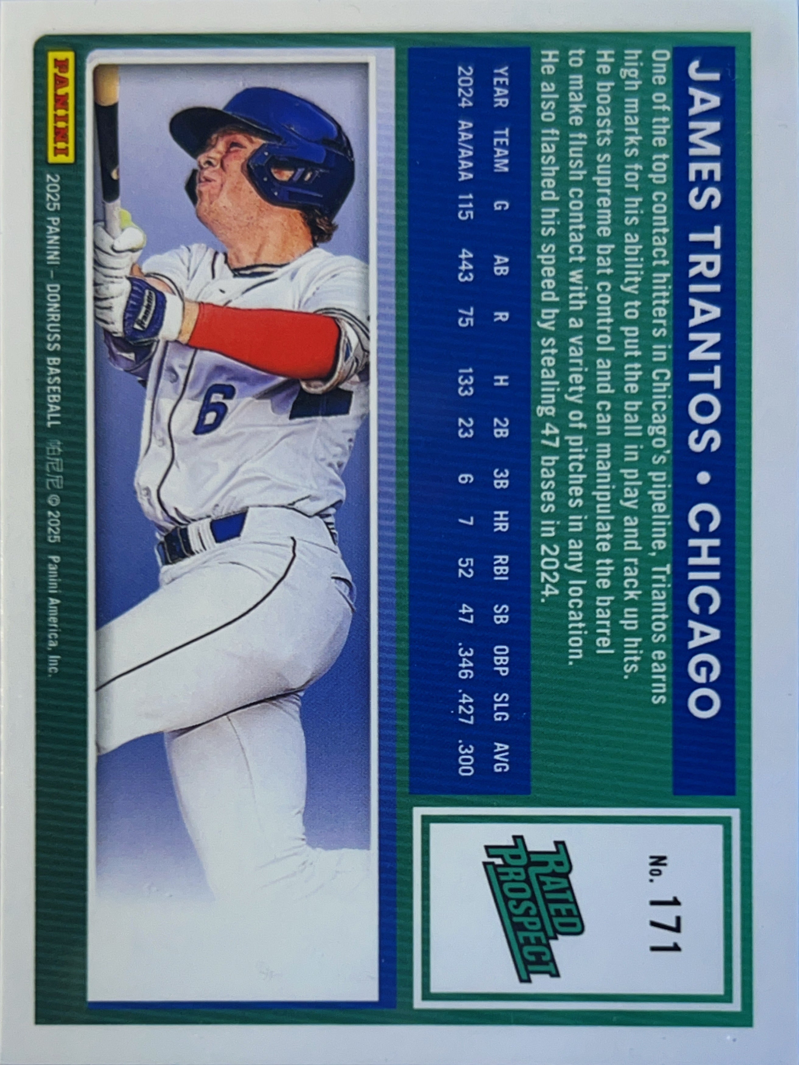 2025 Panini Donruss James Triantos #171 Liberty Holo