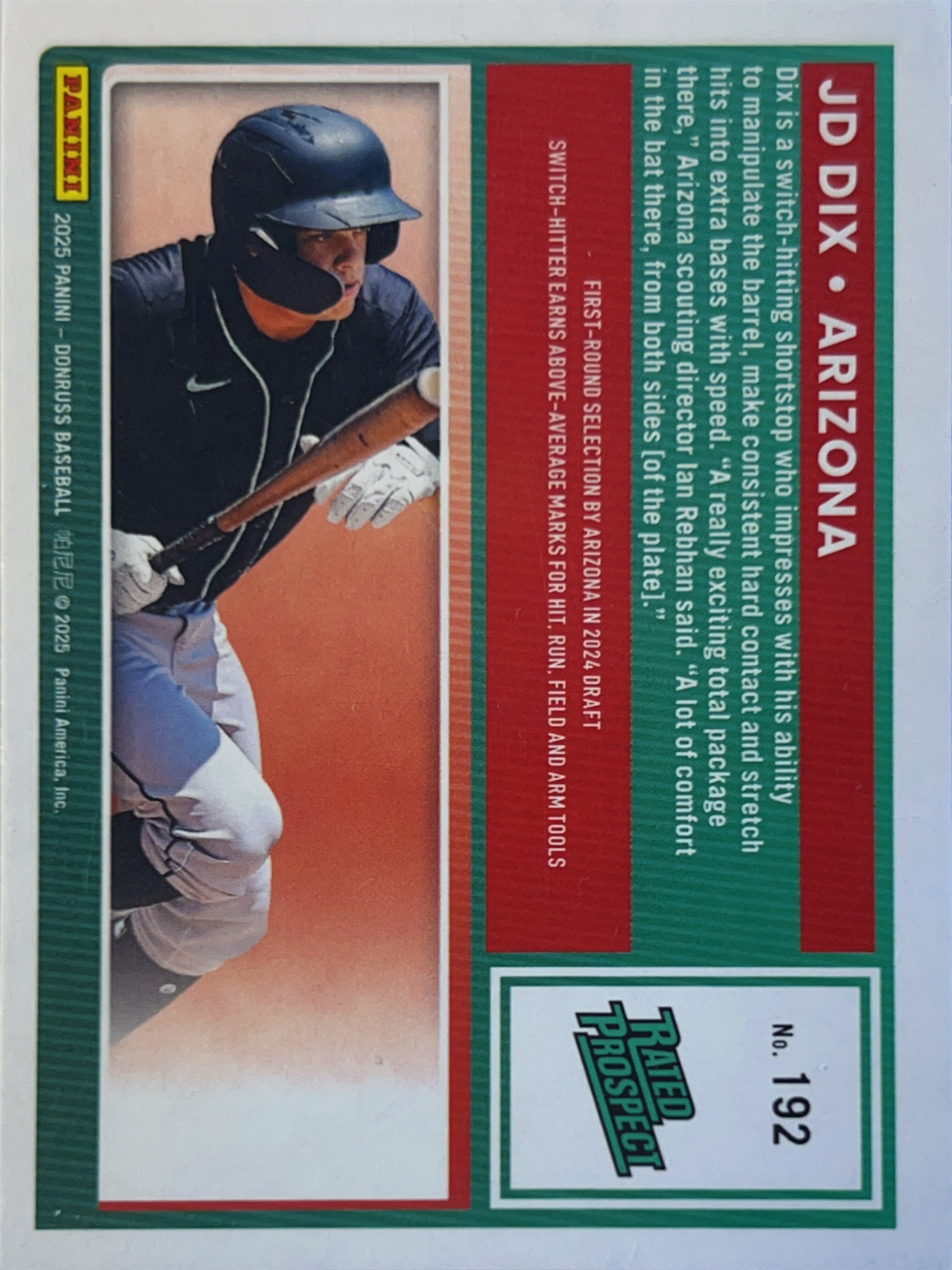 2025 Panini Donruss Baseball JD Dix #192 Liberty Holo Rated Prospect