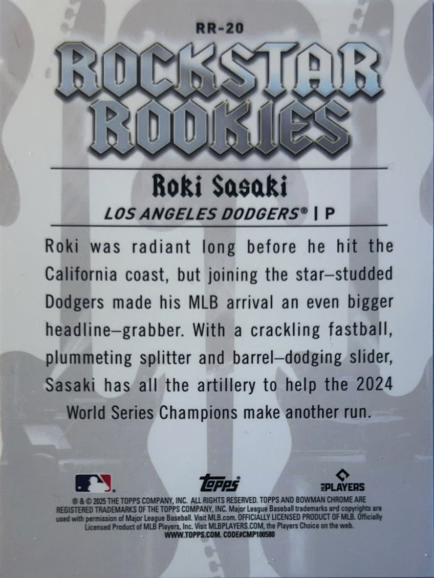 2025 Bowman Chrome Rockstar Rookies Roki Sasaki #RR-20 RC