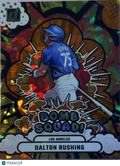 2025 Panini Donruss Baseball Bomb Squad Dalton Rushing #5 Orange Ice /75